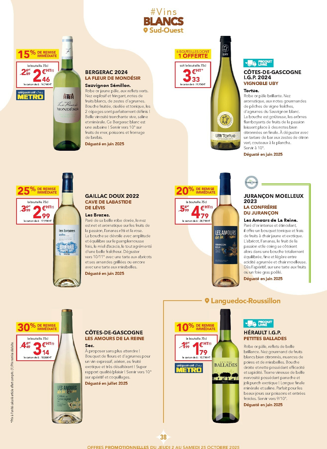 metro - Catalogue Metro - Carte des vins valable du 02/10 au 25/10 - page: 38