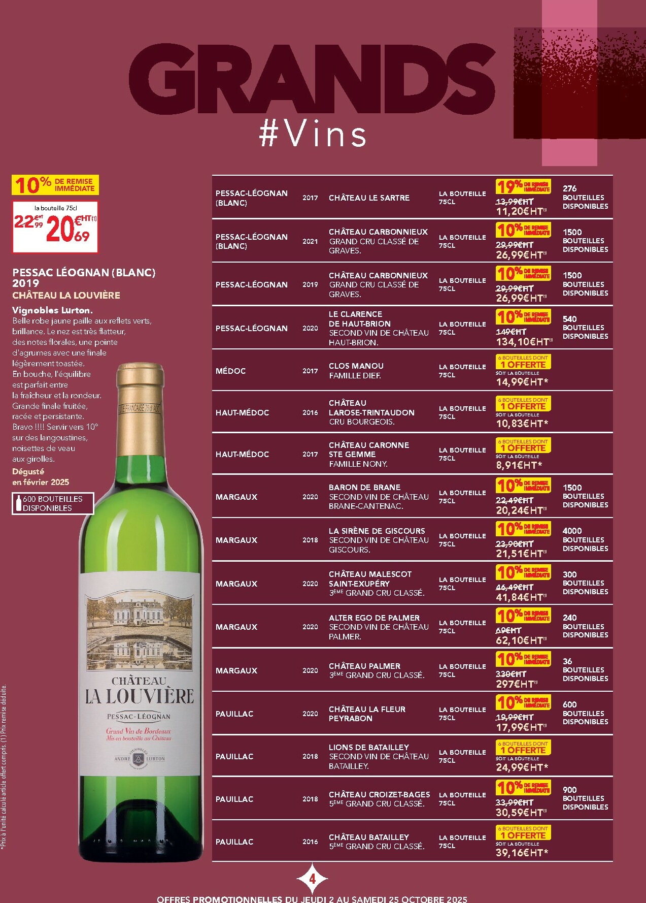 metro - Catalogue Metro - Carte des vins valable du 02/10 au 25/10 - page: 4