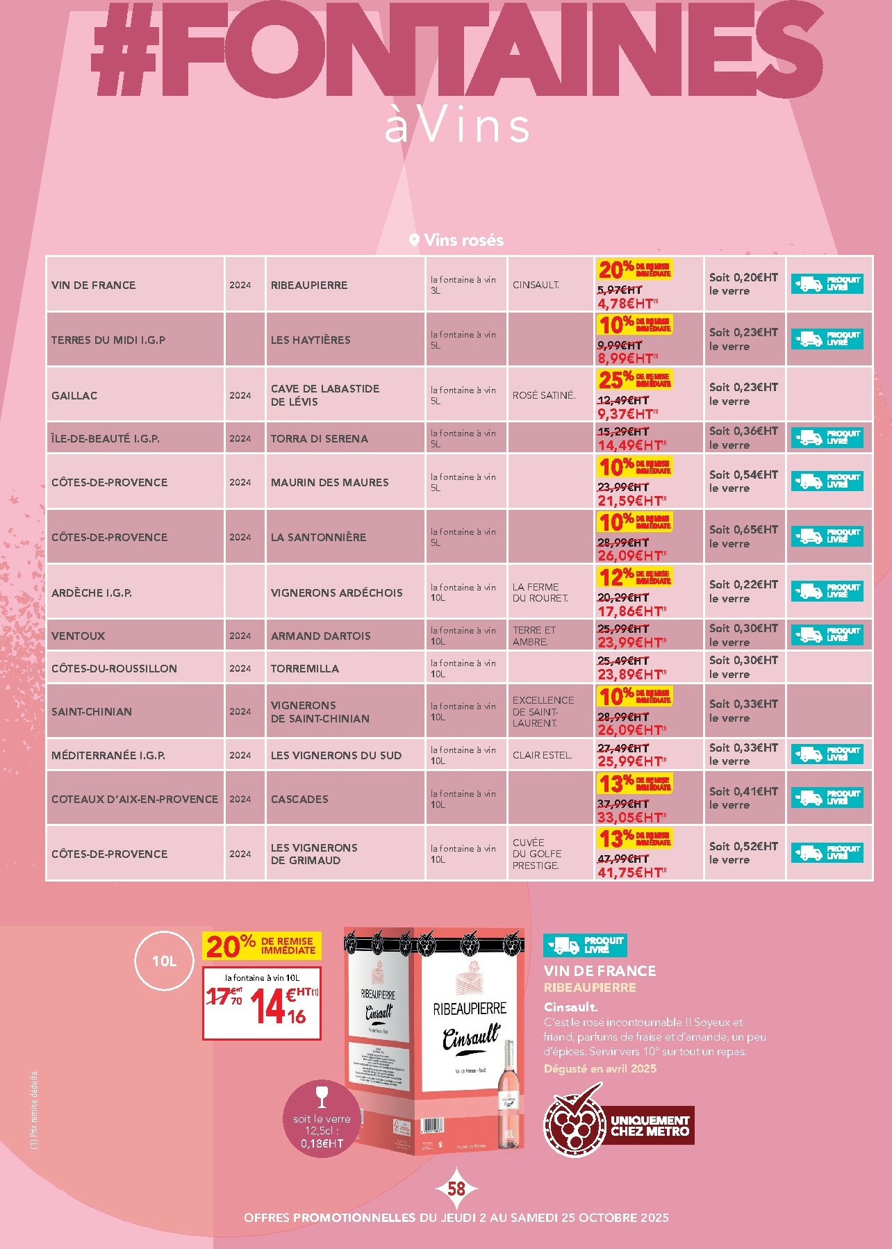 metro - Catalogue Metro - Carte des vins valable du 02/10 au 25/10 - page: 58