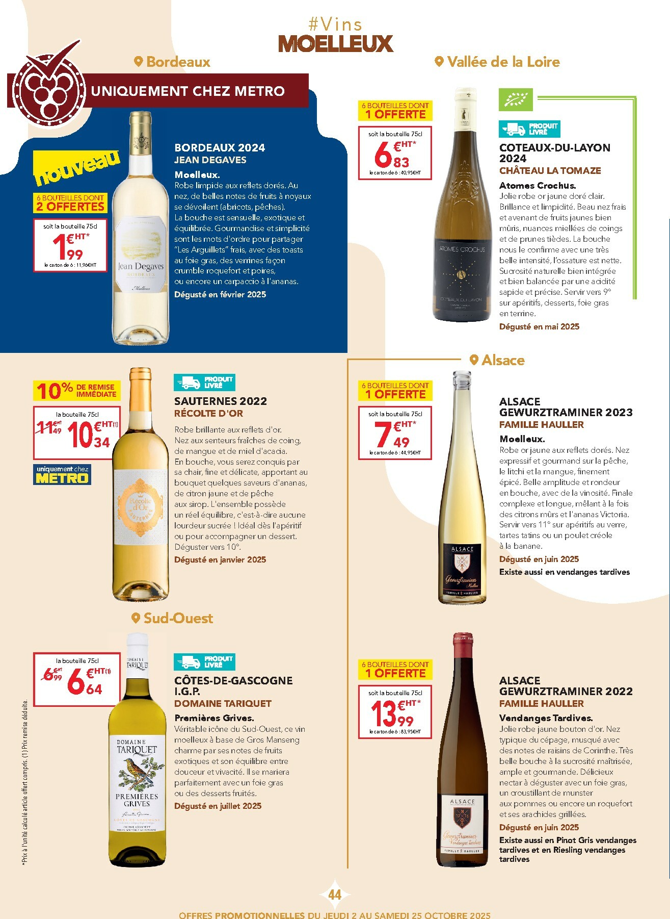 metro - Catalogue Metro - Carte des vins valable du 02/10 au 25/10 - page: 44