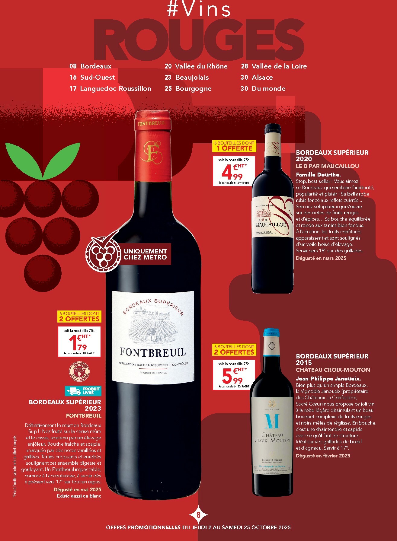 metro - Catalogue Metro - Carte des vins valable du 02/10 au 25/10 - page: 8