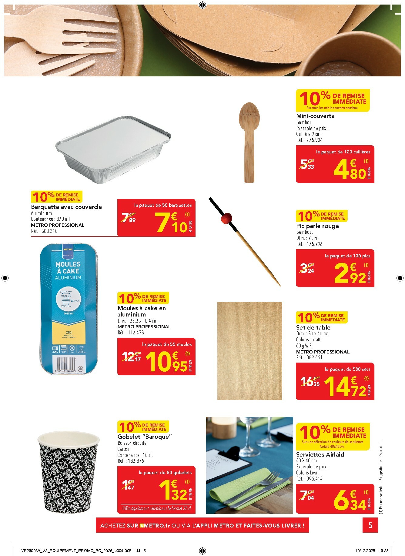 metro - Catalogue Metro - Offres Prix & Promos Equipement valable du 05/01 au 28/01 - page: 5