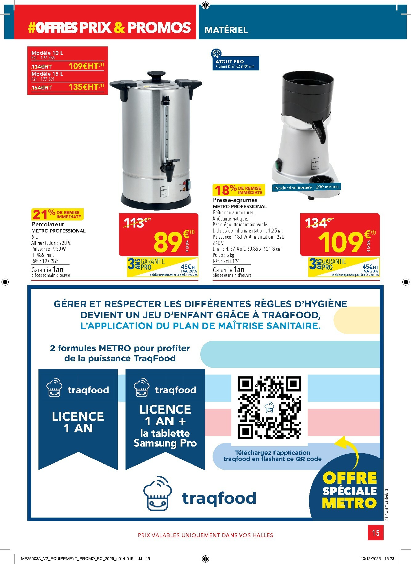 metro - Catalogue Metro - Offres Prix & Promos Equipement valable du 05/01 au 28/01 - page: 15