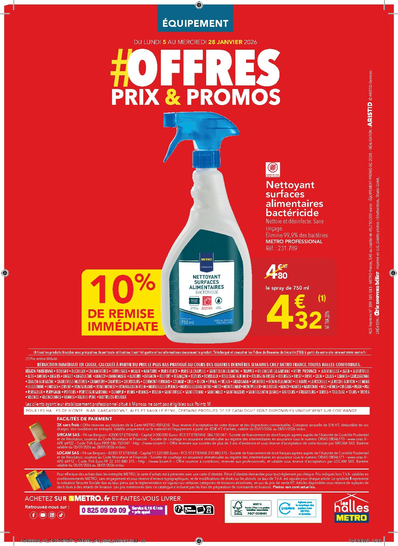 metro - Catalogue Metro - Offres Prix & Promos Equipement valable du 05/01 au 28/01 - page: 28