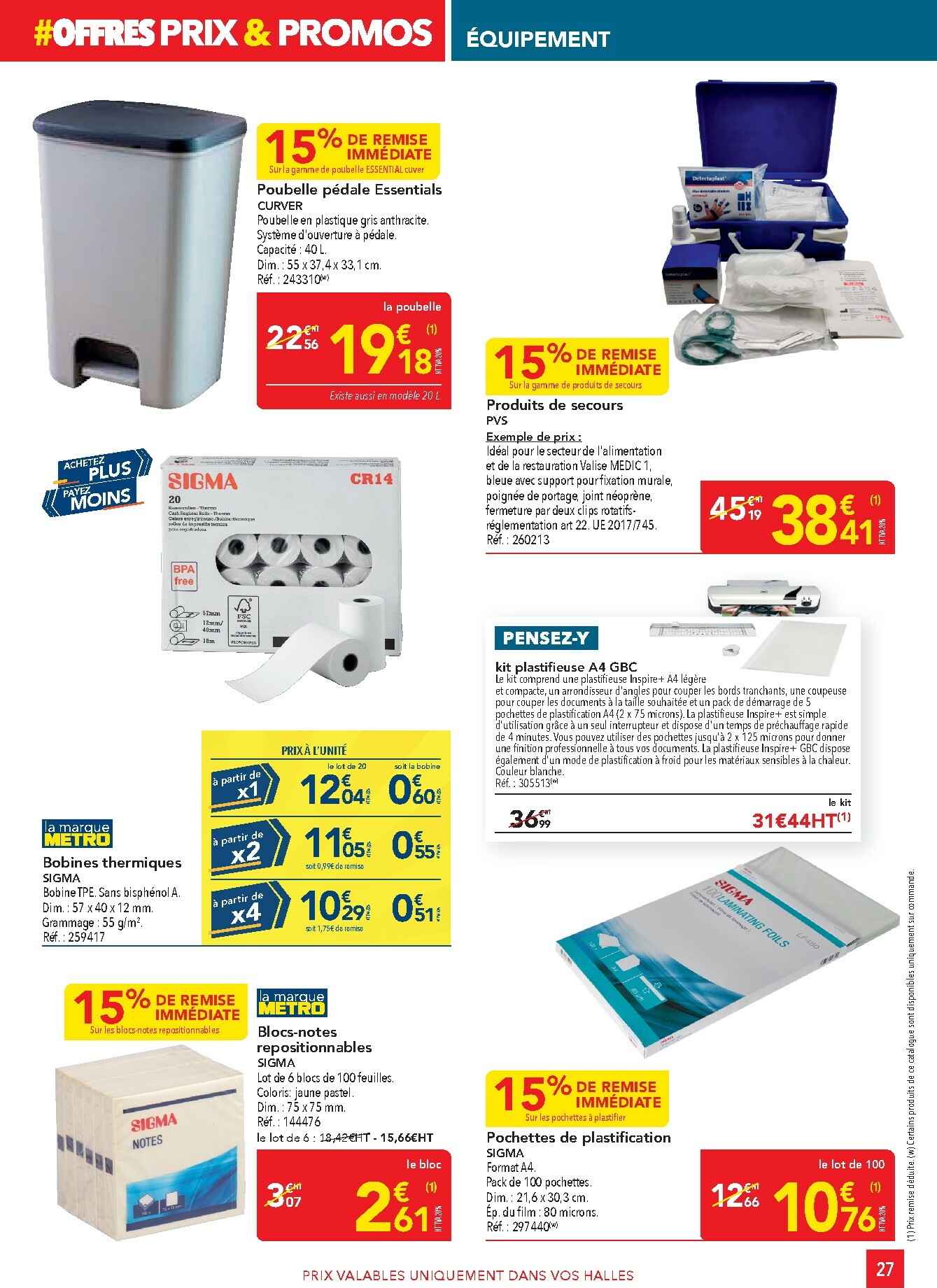 metro - Catalogue Metro - Offres Prix & Promos Equipement valable du 29/01 au 25/02 - page: 27