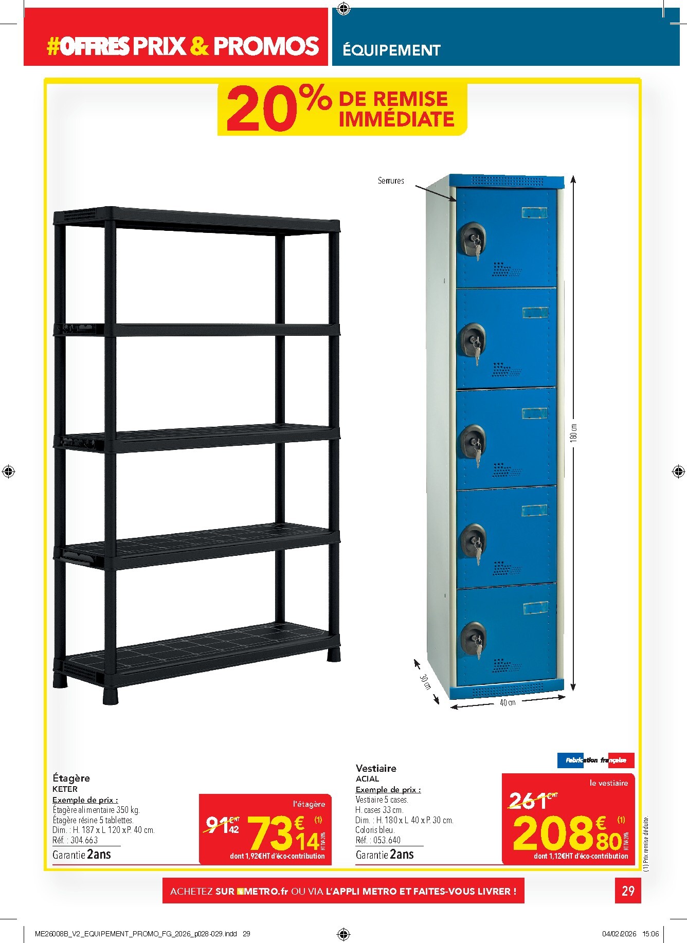 metro - Catalogue Metro - Offres Prix & Promos Equipement valable du 26/02/2026 au 25/03/2026 - page: 29