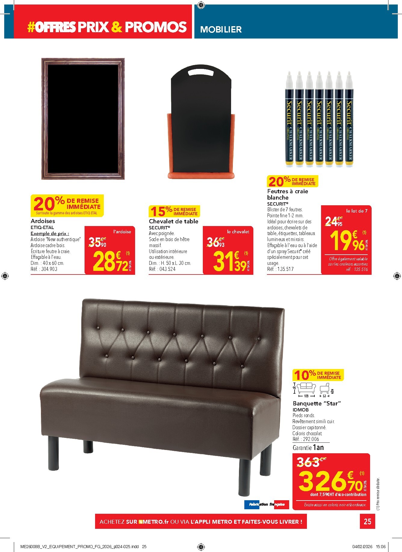 metro - Catalogue Metro - Offres Prix & Promos Equipement valable du 26/02/2026 au 25/03/2026 - page: 25