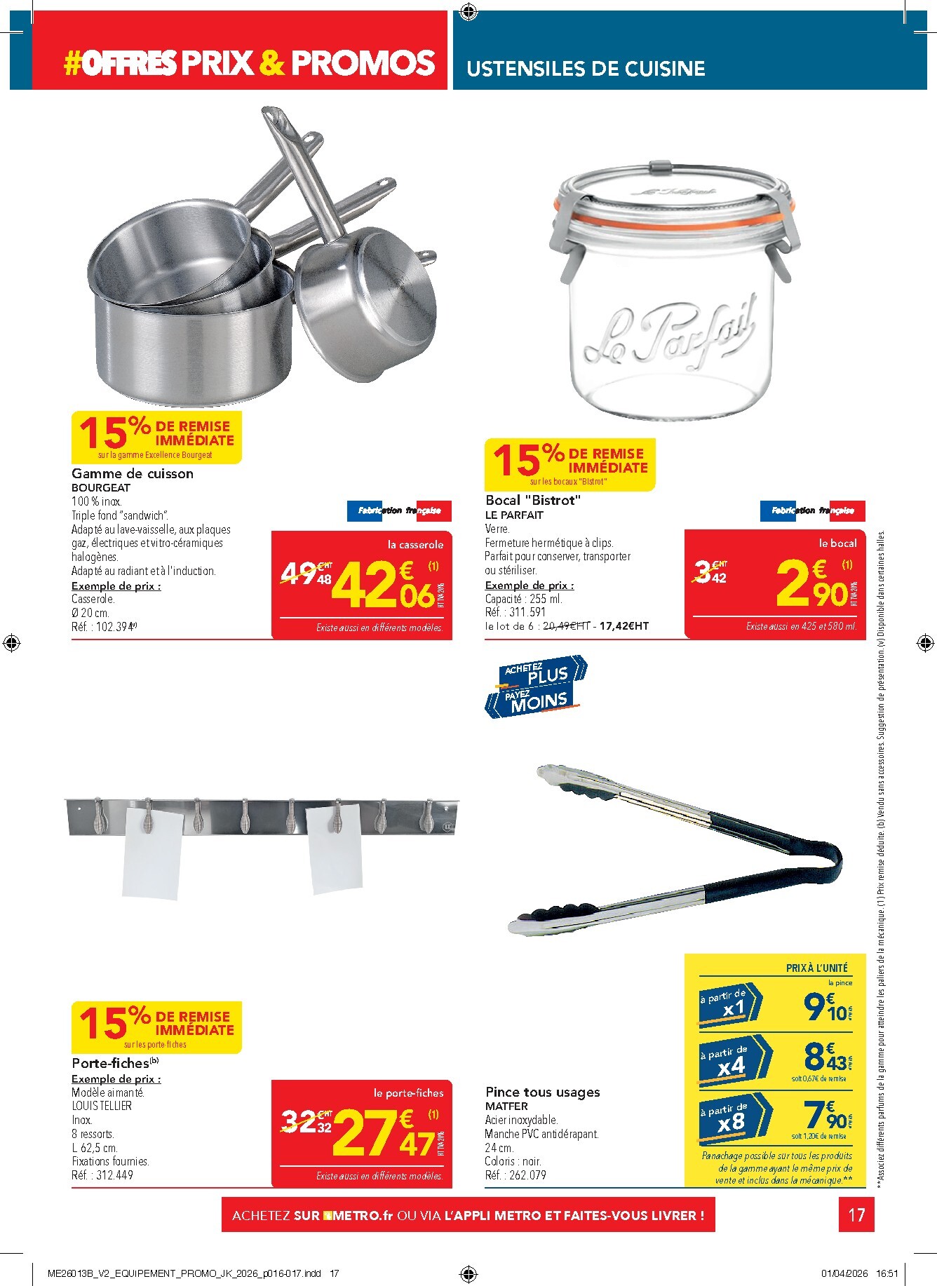 metro - Current Metro - Offres Prix & Promos Equipement leaflet valid from de jeudi 23/04/2026 to du mercredi 20/05/2026 - page: 17