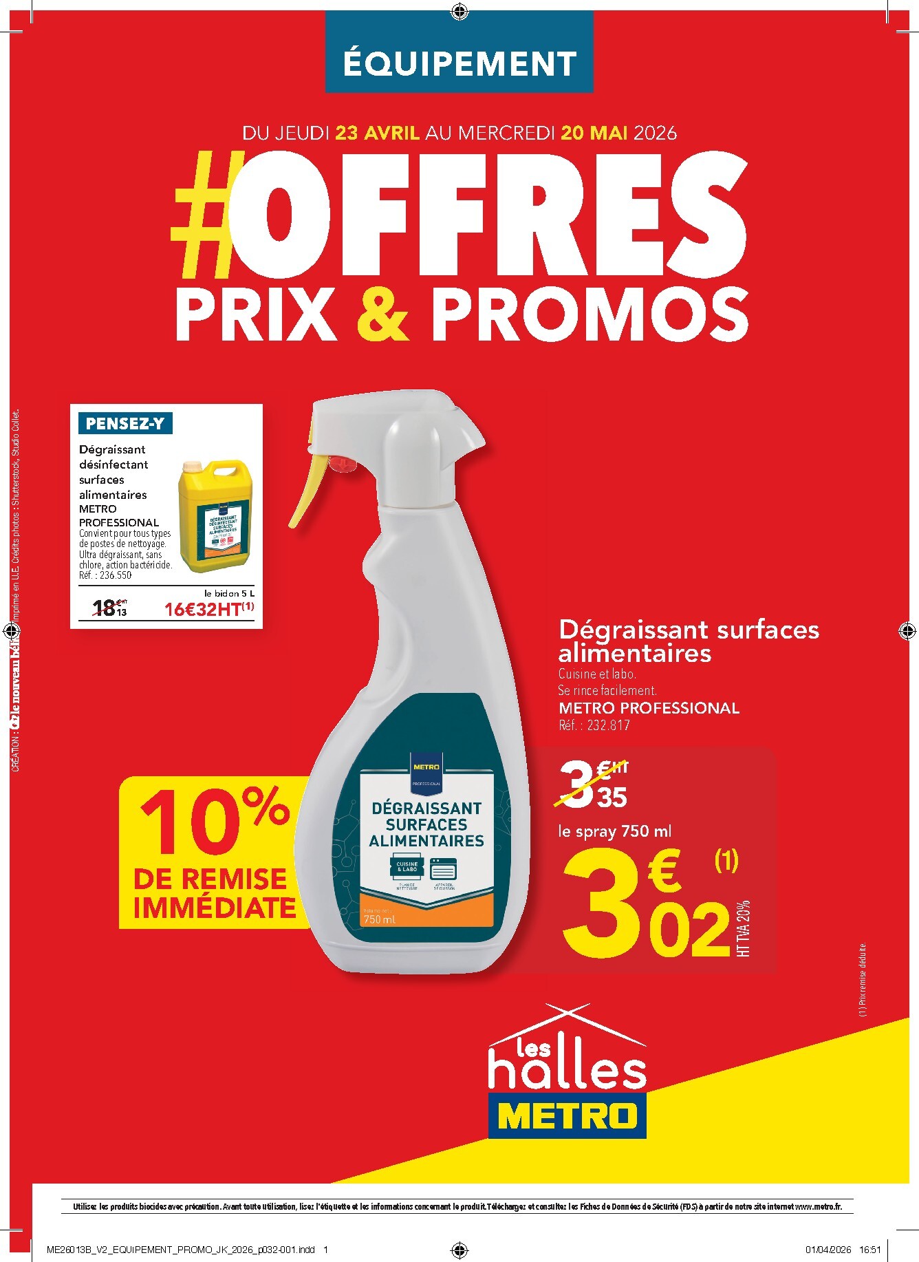 metro - Current Metro - Offres Prix & Promos Equipement leaflet valid from de jeudi 23/04/2026 to du mercredi 20/05/2026