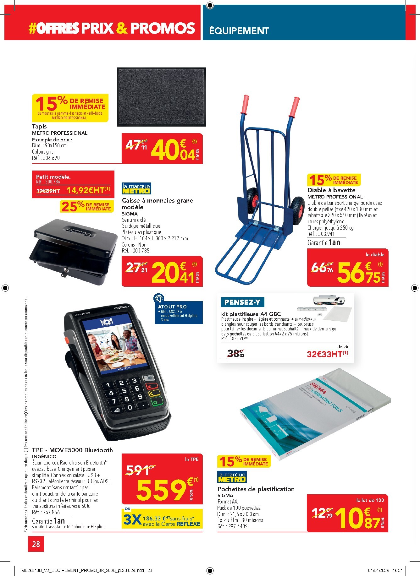 metro - Current Metro - Offres Prix & Promos Equipement leaflet valid from de jeudi 23/04/2026 to du mercredi 20/05/2026 - page: 28