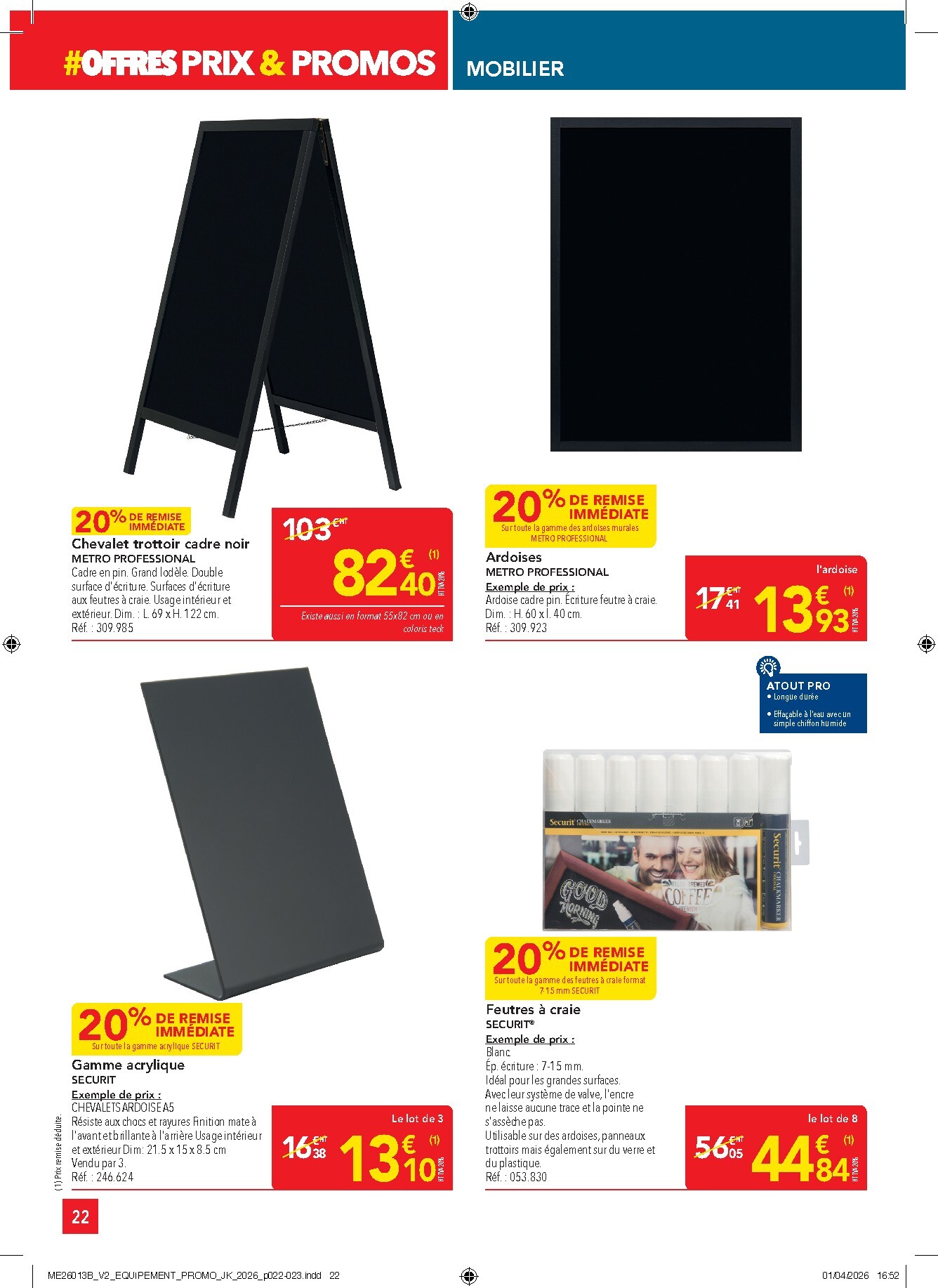 metro - Current Metro - Offres Prix & Promos Equipement leaflet valid from de jeudi 23/04/2026 to du mercredi 20/05/2026 - page: 22