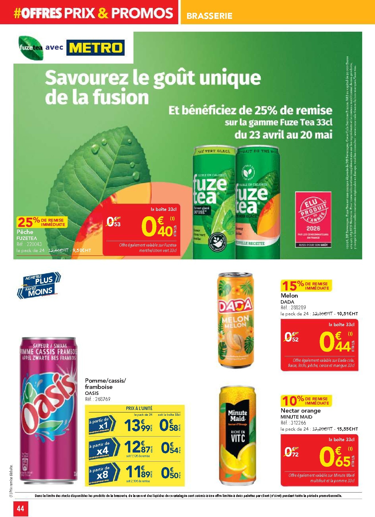 metro - Current Metro - Offres Prix & Promos Restauration leaflet valid from de jeudi 23/04/2026 to du mercredi 20/05/2026 - page: 44