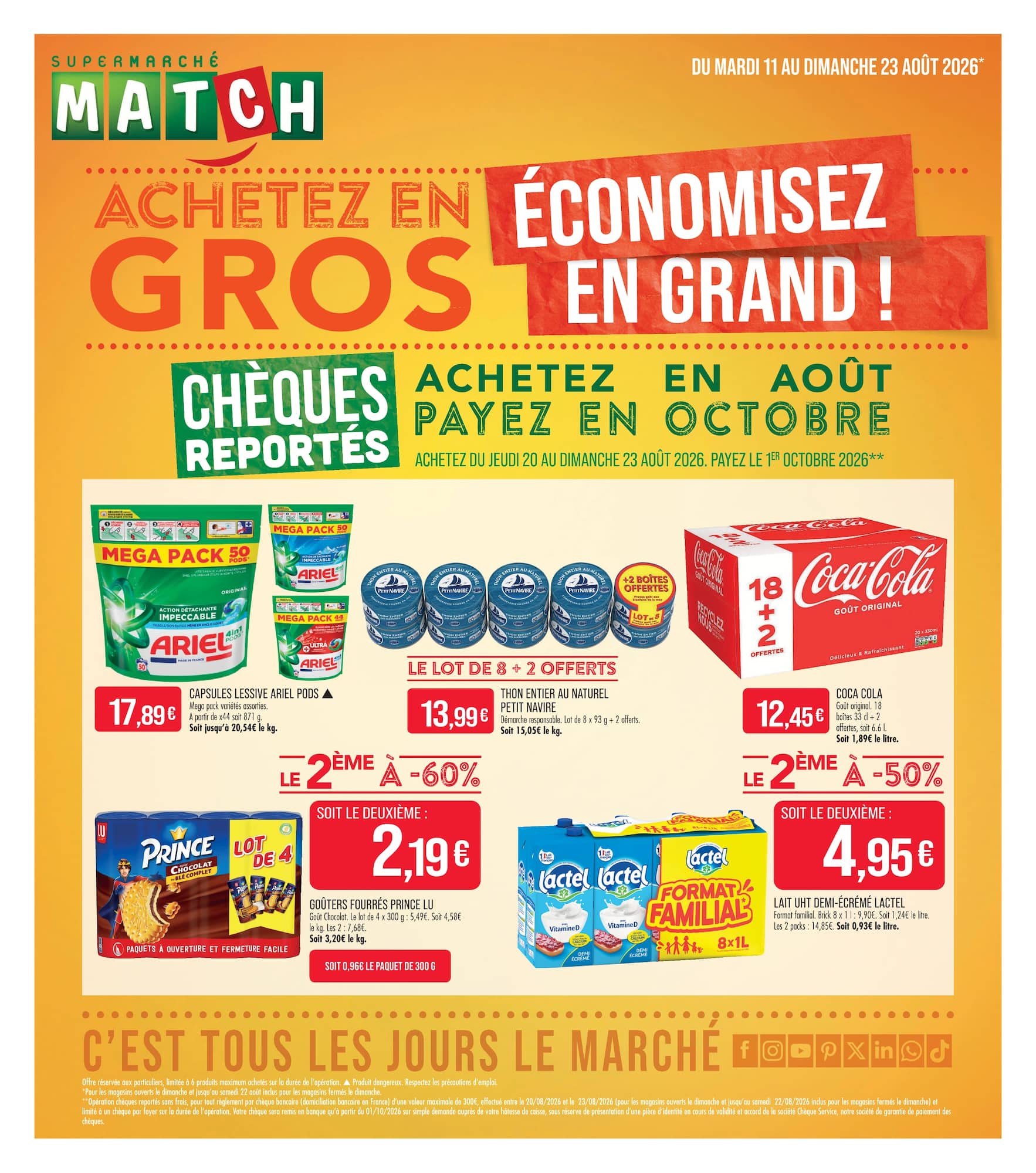 match - Flyer Match pour la semaine prochaine du du mardi 11/08/2026 au du dimanche 23/08/2026 - page: 1