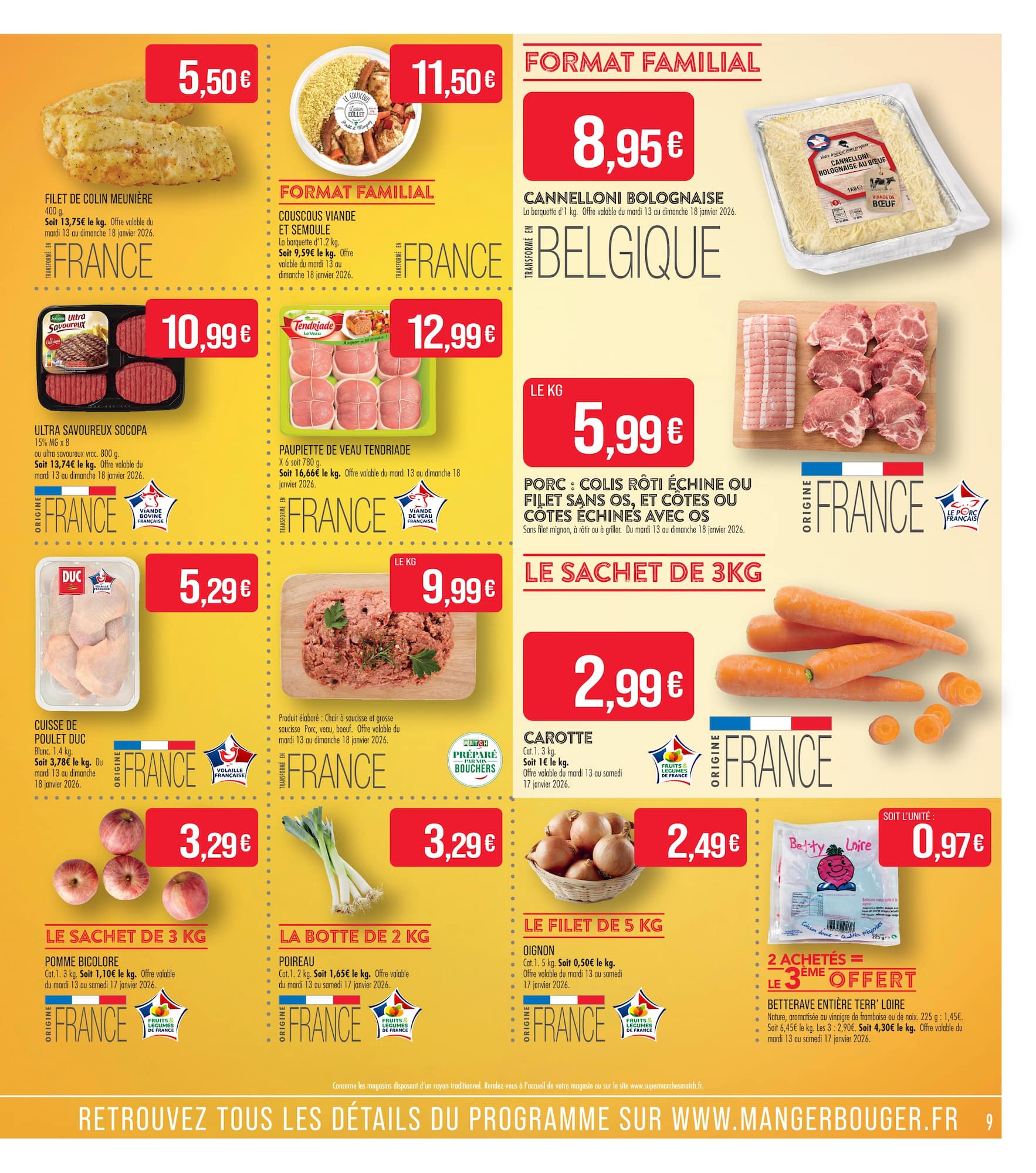 match - Catalogue Match - C’est Tous Les Jours le Marché valable du 13/01 au 25/01 - page: 9