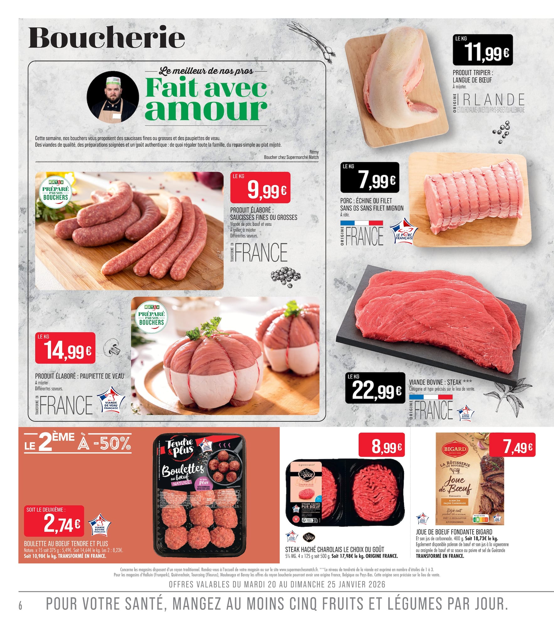 match - Catalogue Match valable du 20/01 au 01/02 - page: 6