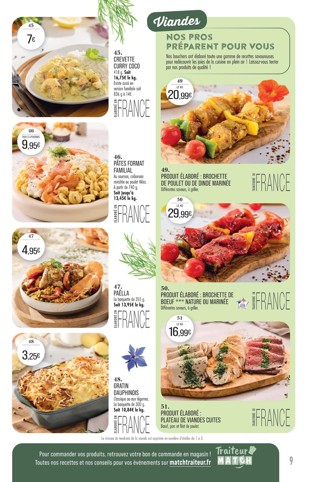 match - Current Match - Carte Traiteur leaflet valid from du mardi 31/03/2026 to du dimanche 27/09/2026 - page: 9