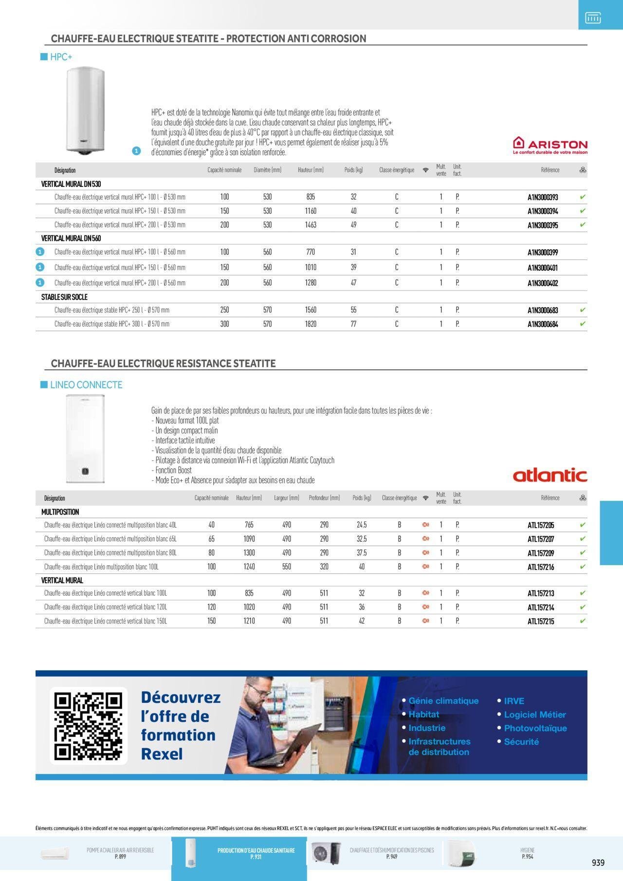 rexel - Rexel Chauffage Electrique, Eau Chaude Sanitaire, Climatisation, Ventilation et Photovoltaïque à partir du 01/12/2023 - 31/12/2024 - page: 155