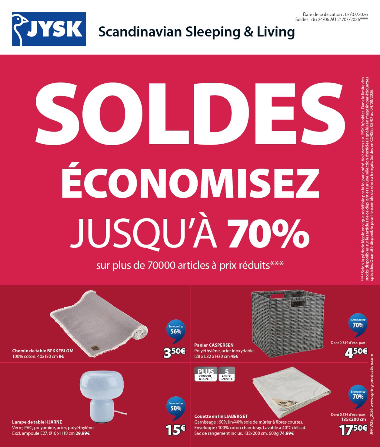 jysk - Current JYSK leaflet valid from du mardi 07/07/2026 to du mardi 21/07/2026 - page: 1