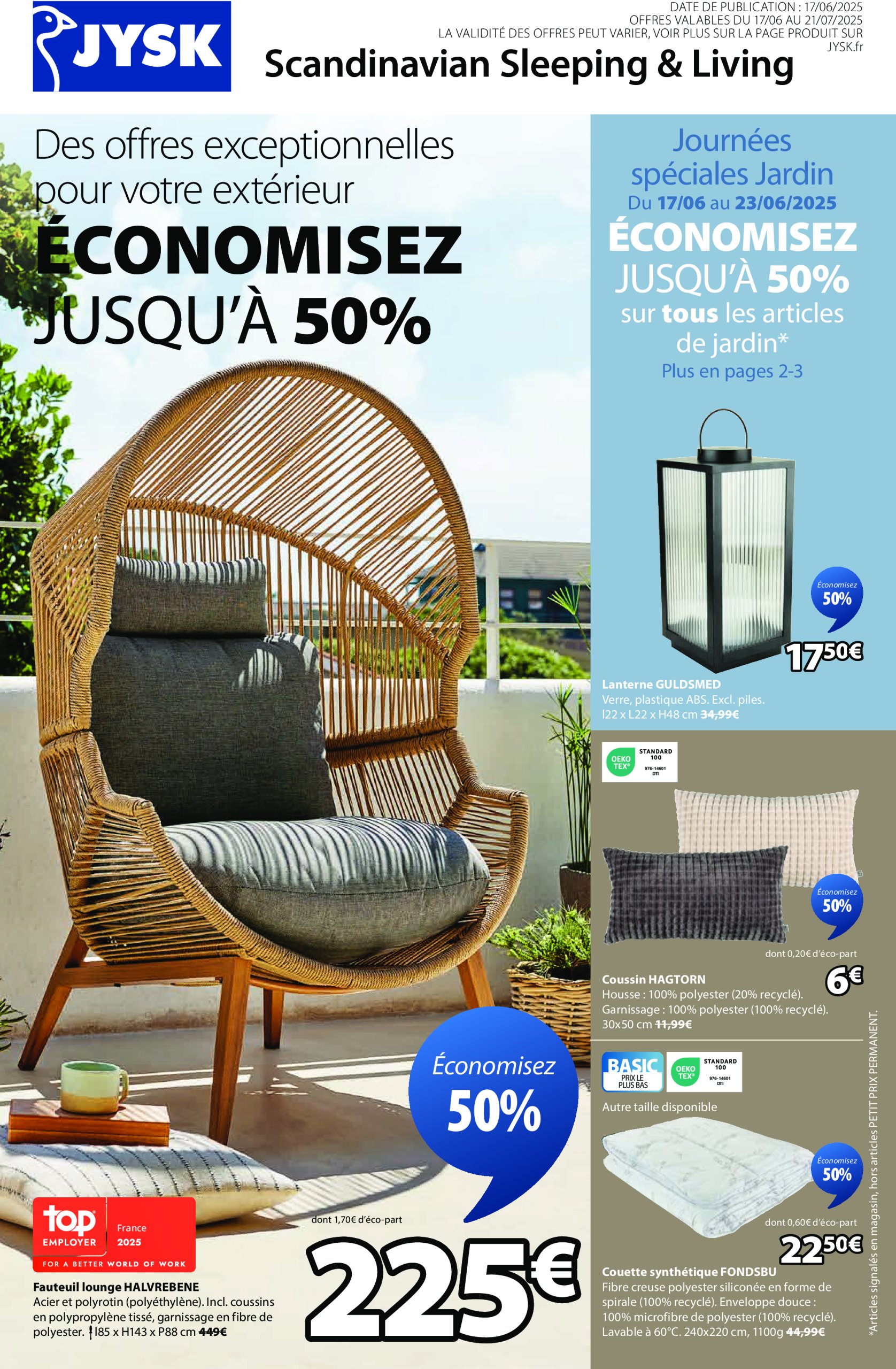 jysk - Catalogue JYSK valable du 17/06 au 21/07