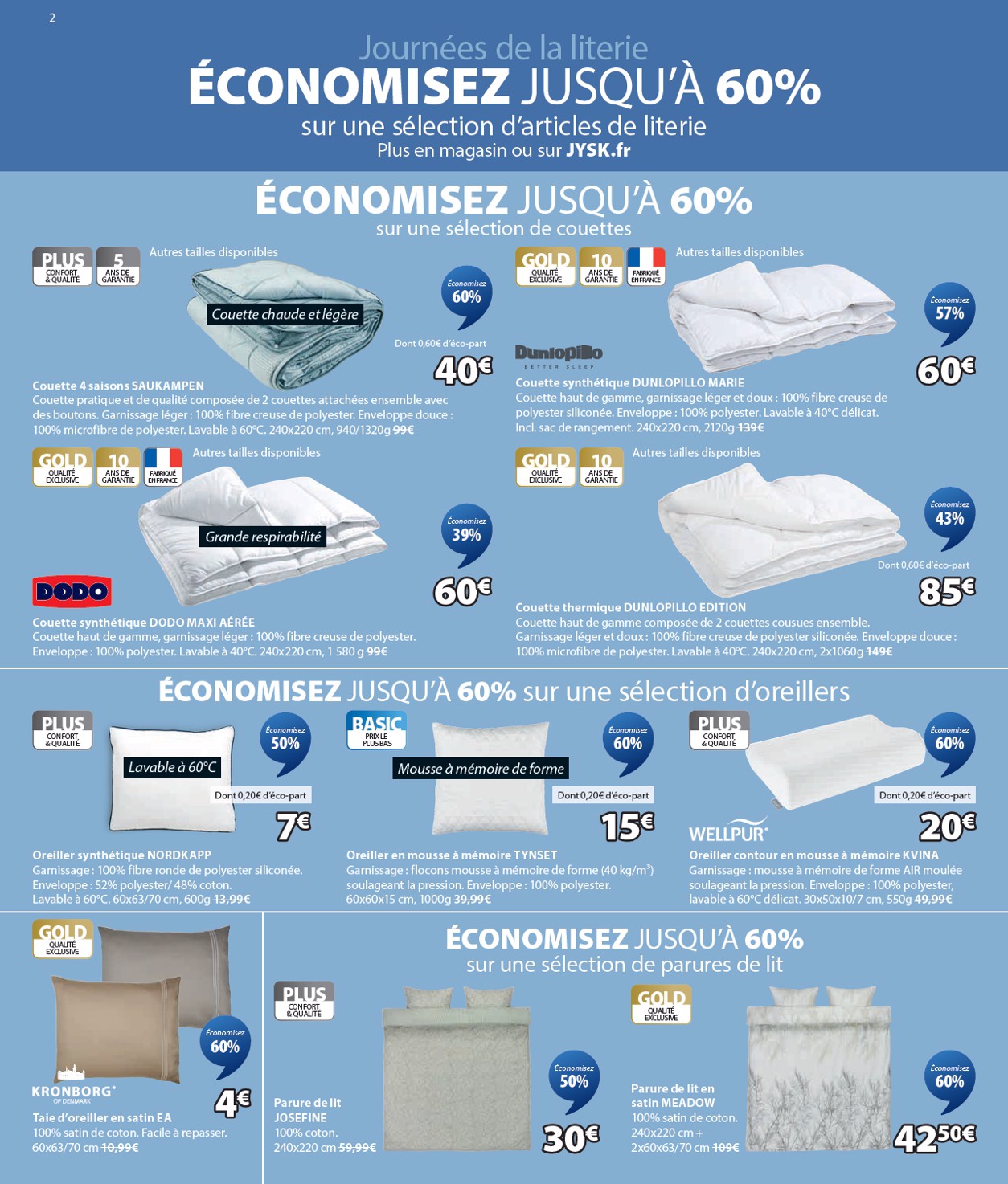 jysk - Catalogue JYSK - Offres exceptionnelles valable du 01/01 au 03/02 - page: 2