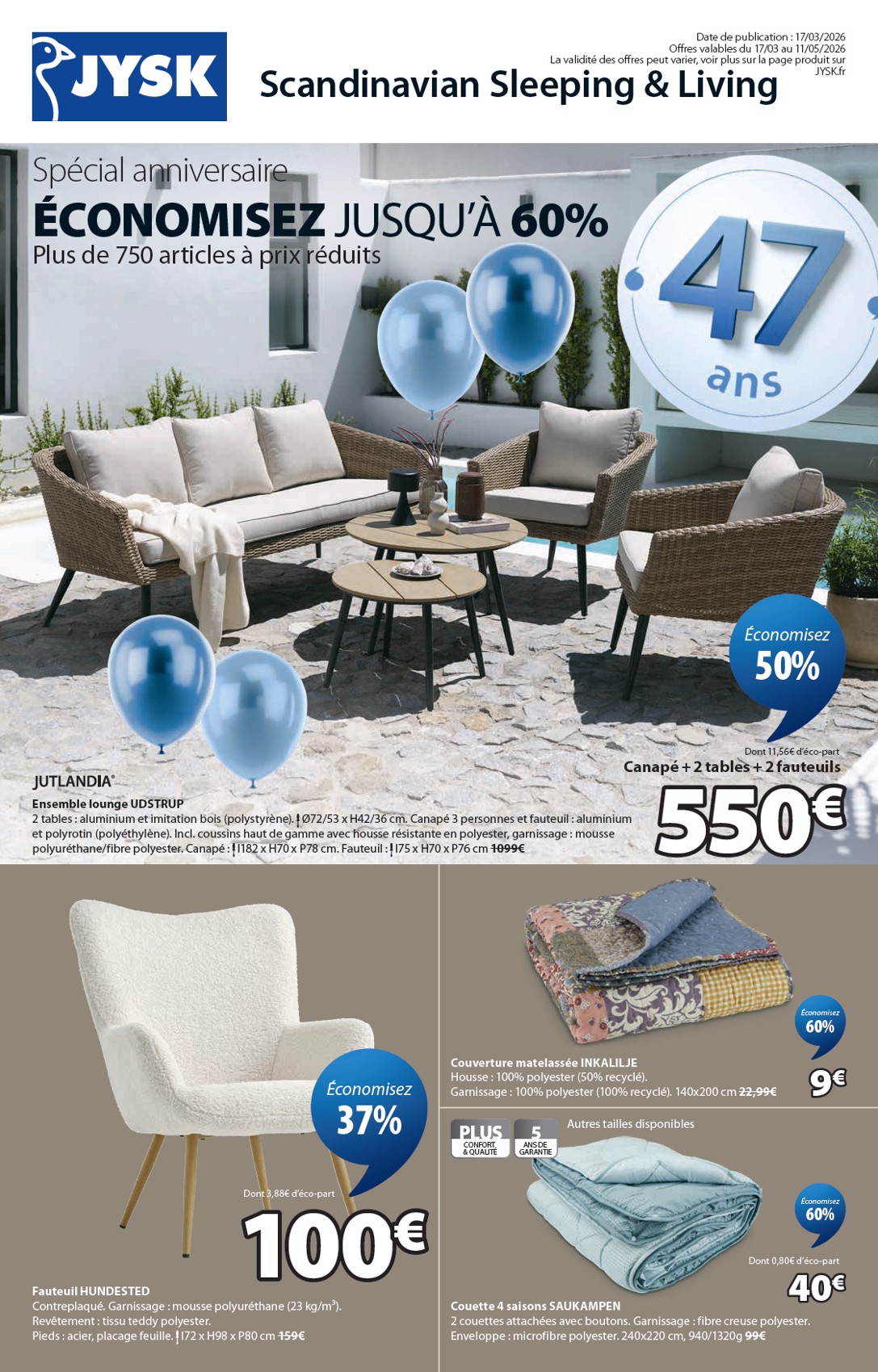 jysk - Catalogue JYSK valable du 17/03/2026 au 11/05/2026