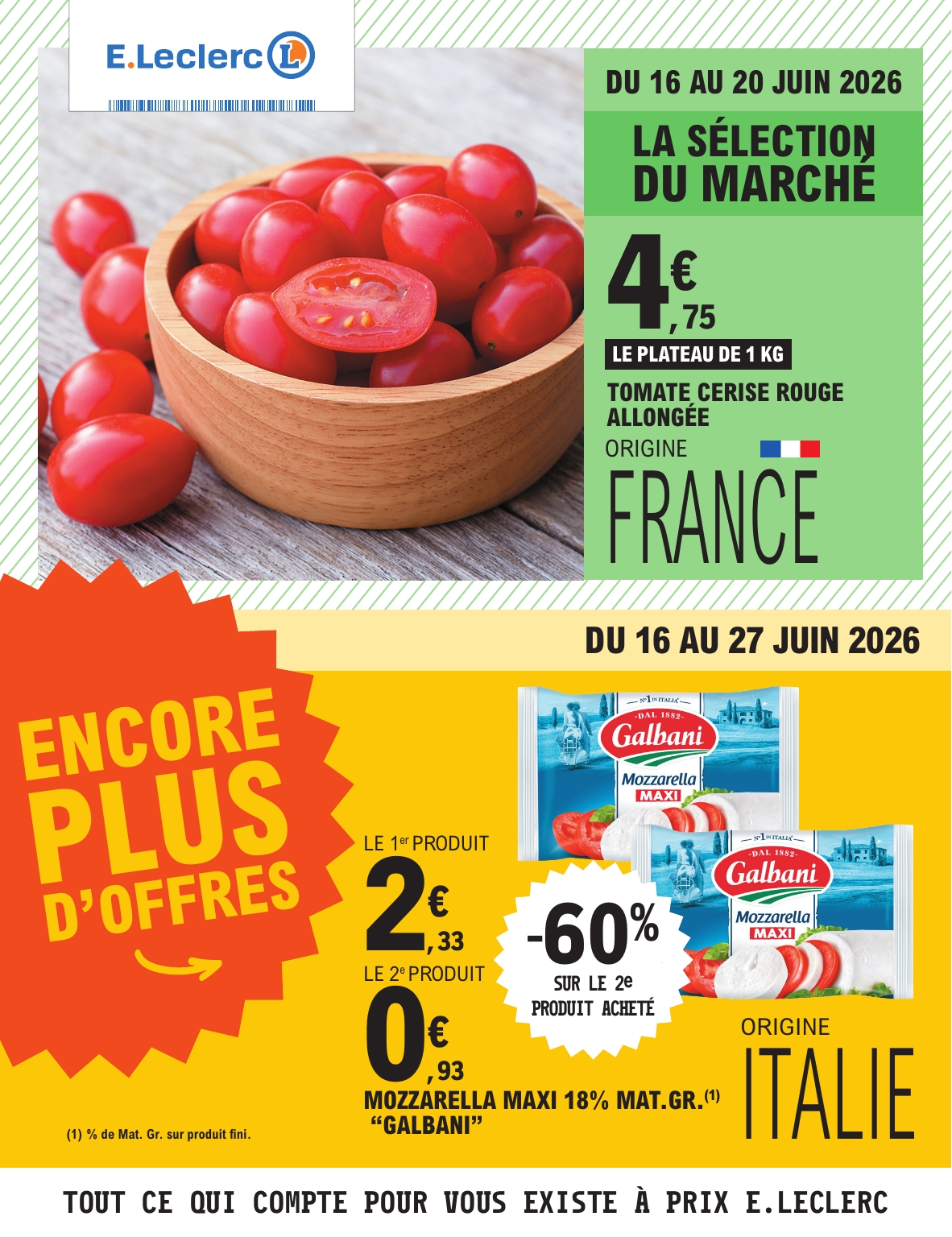 e-leclerc - Current E.Leclerc leaflet valid from du mardi 16/06/2026 to du samedi 27/06/2026