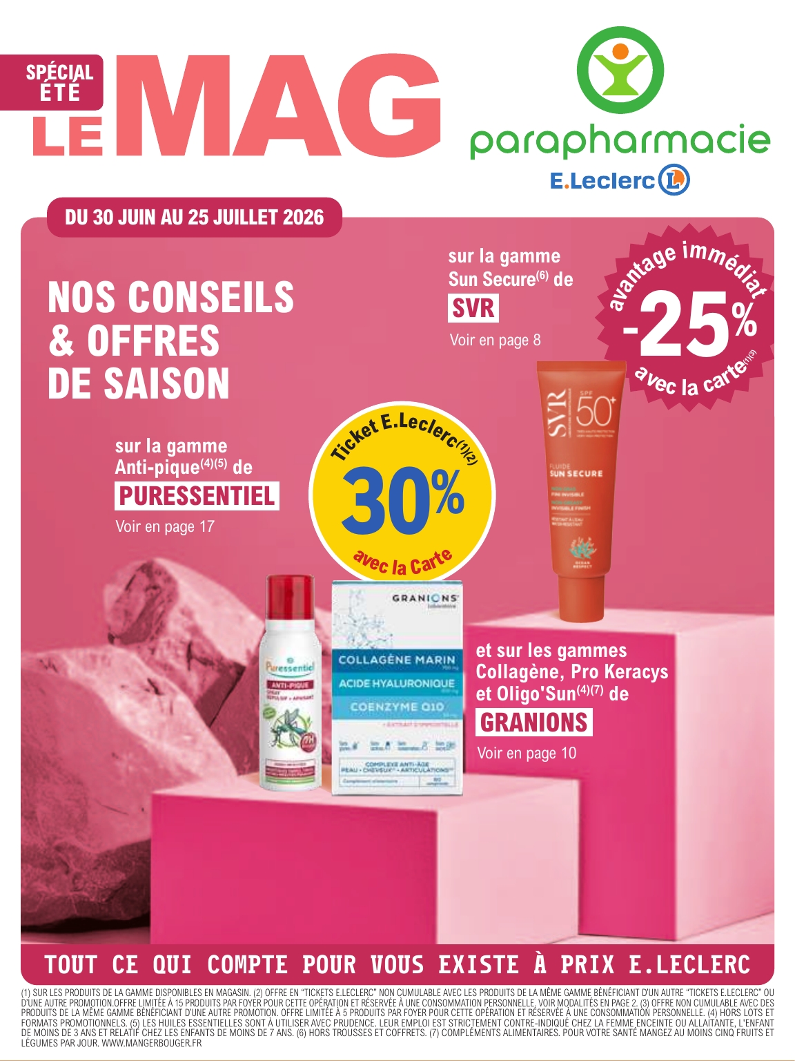 e-leclerc - Flyer E.Leclerc - Parapharmacie pour la semaine prochaine du du mardi 30/06/2026 au du samedi 25/07/2026