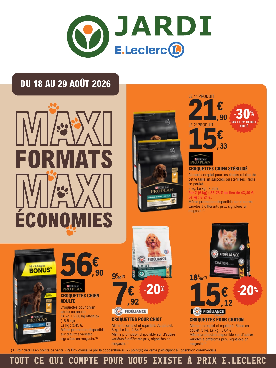 e-leclerc - Flyer E.Leclerc - Maxi formats, mini prix pour la semaine prochaine du du mardi 18/08/2026 au du samedi 29/08/2026