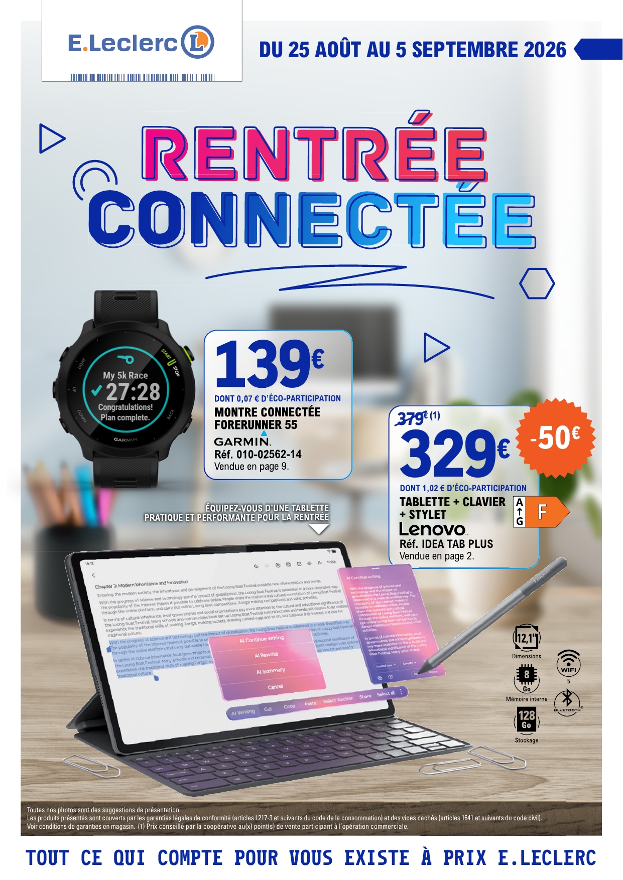 e-leclerc - Flyer E.Leclerc - Rentrée connectée pour la semaine prochaine du du mardi 25/08/2026 au du samedi 05/09/2026