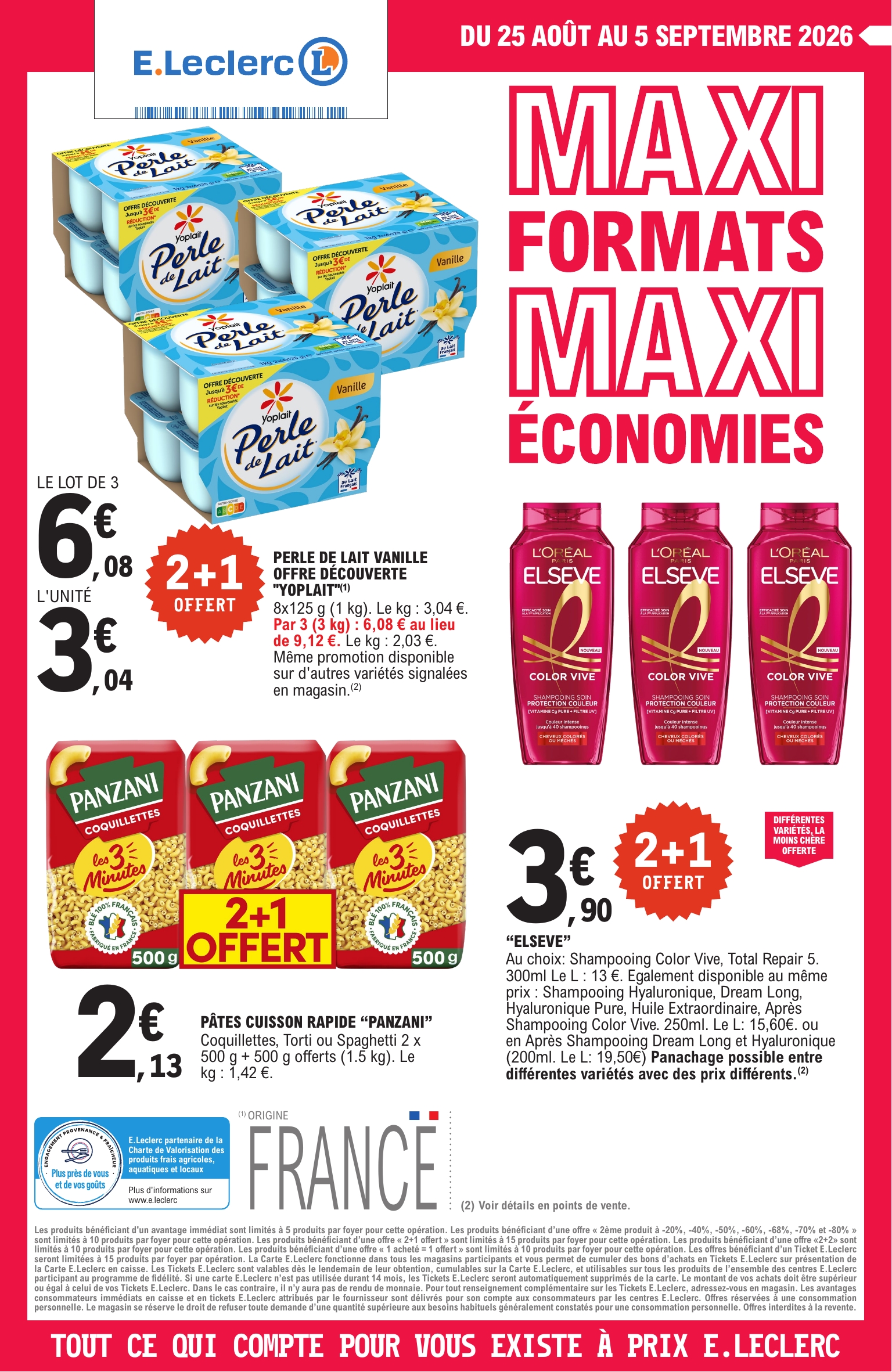 e-leclerc - Flyer E.Leclerc - MaxiFormatsMaxiEconomies pour la semaine prochaine du du mardi 25/08/2026 au du samedi 05/09/2026
