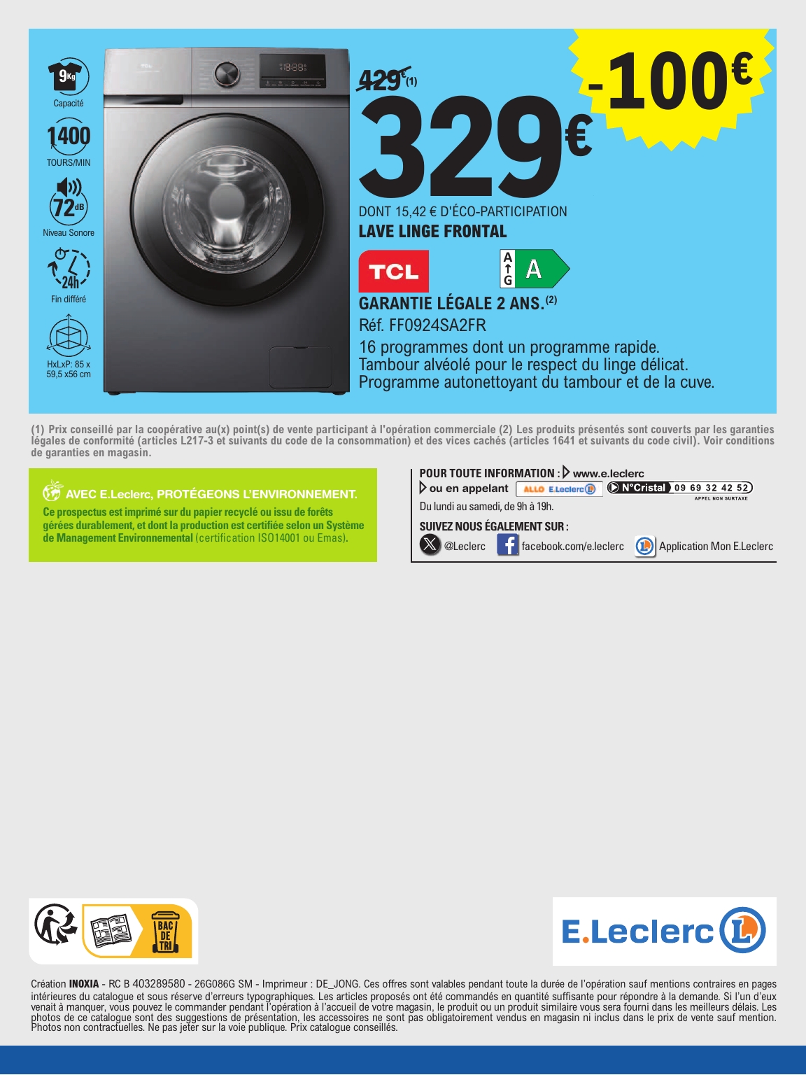 e-leclerc - Flyer E.Leclerc - Gros électroménager pour la semaine prochaine du du mardi 25/08/2026 au du samedi 05/09/2026 - page: 8