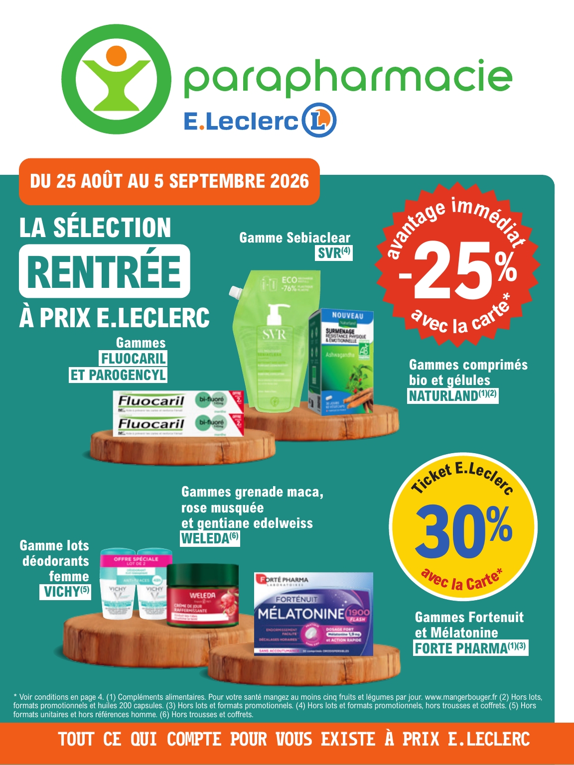 e-leclerc - Flyer E.Leclerc - Parapharmacie de rentrée pour la semaine prochaine du du mardi 25/08/2026 au du samedi 05/09/2026