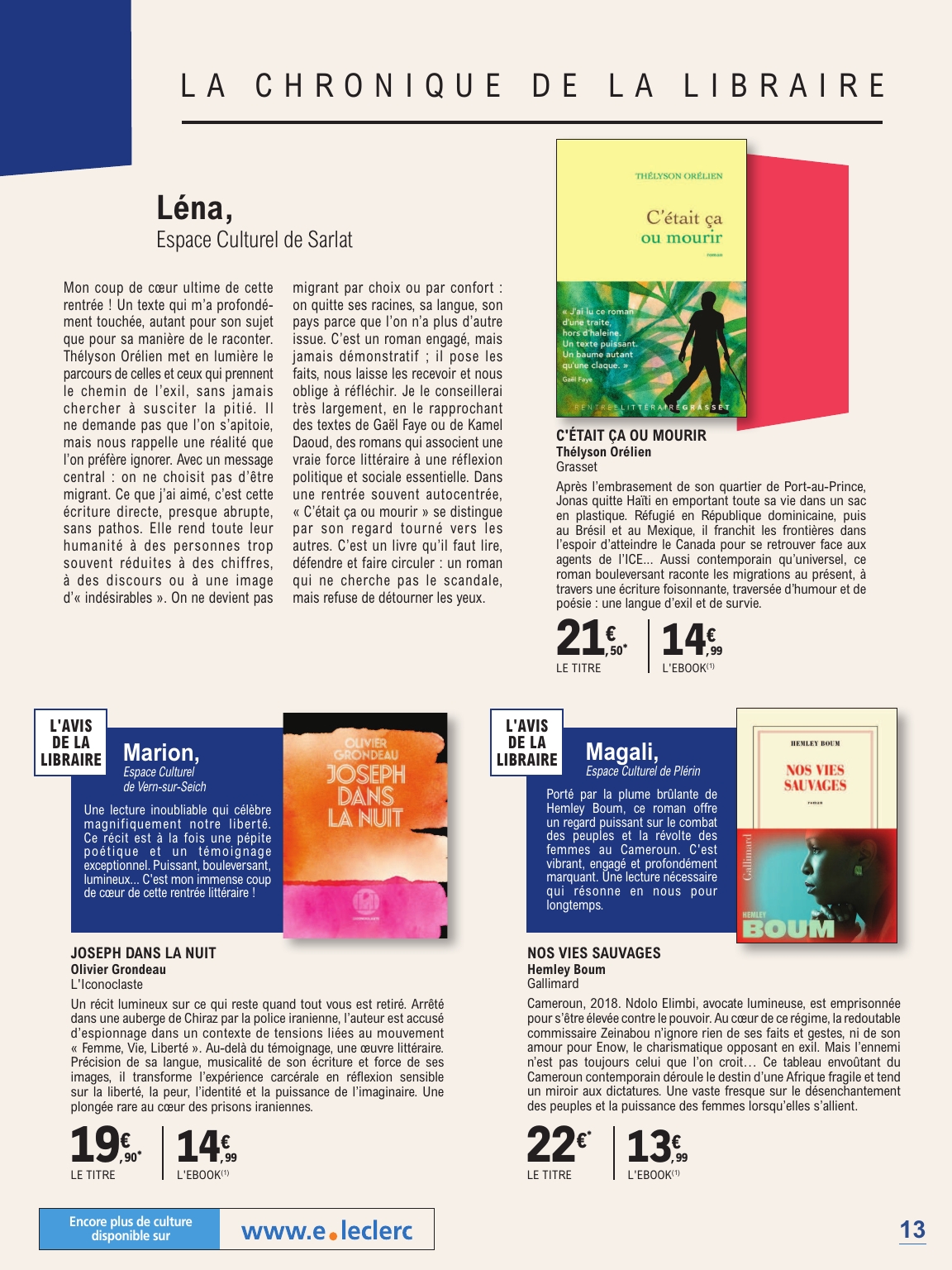 e-leclerc - Flyer E.Leclerc - La rentrée littéraire pour la semaine prochaine du du mardi 01/09/2026 au du samedi 24/10/2026 - page: 13