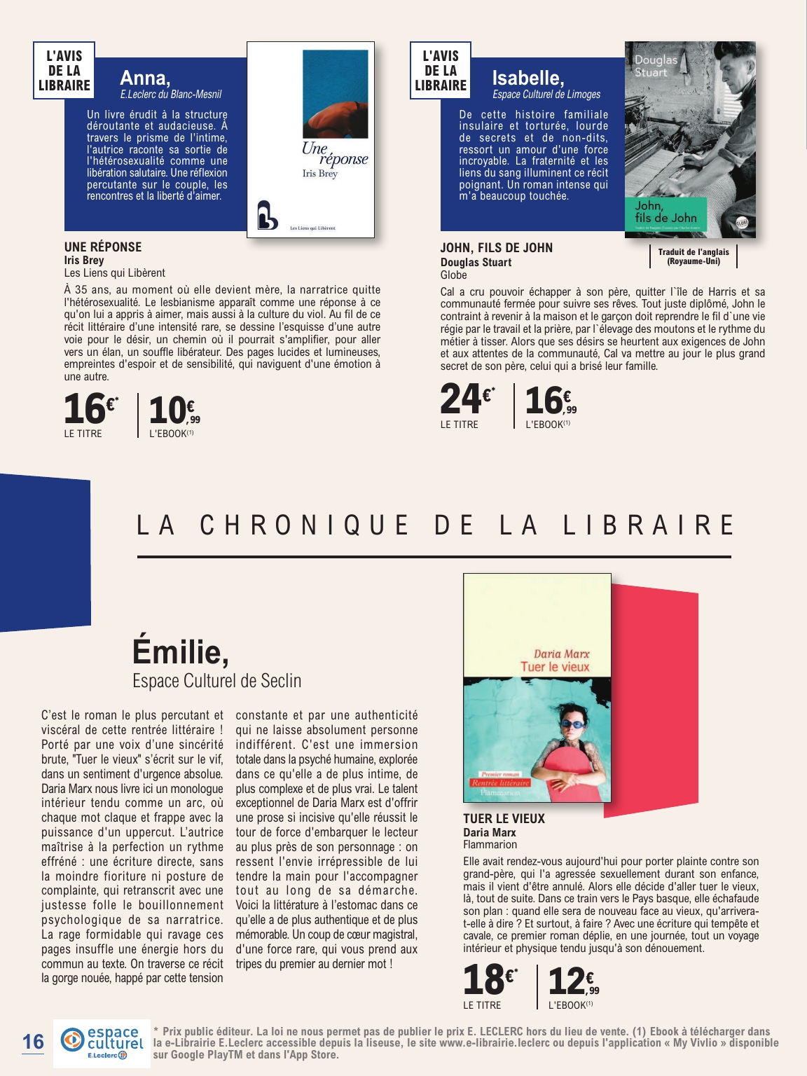 e-leclerc - Flyer E.Leclerc - La rentrée littéraire pour la semaine prochaine du du mardi 01/09/2026 au du samedi 24/10/2026 - page: 16