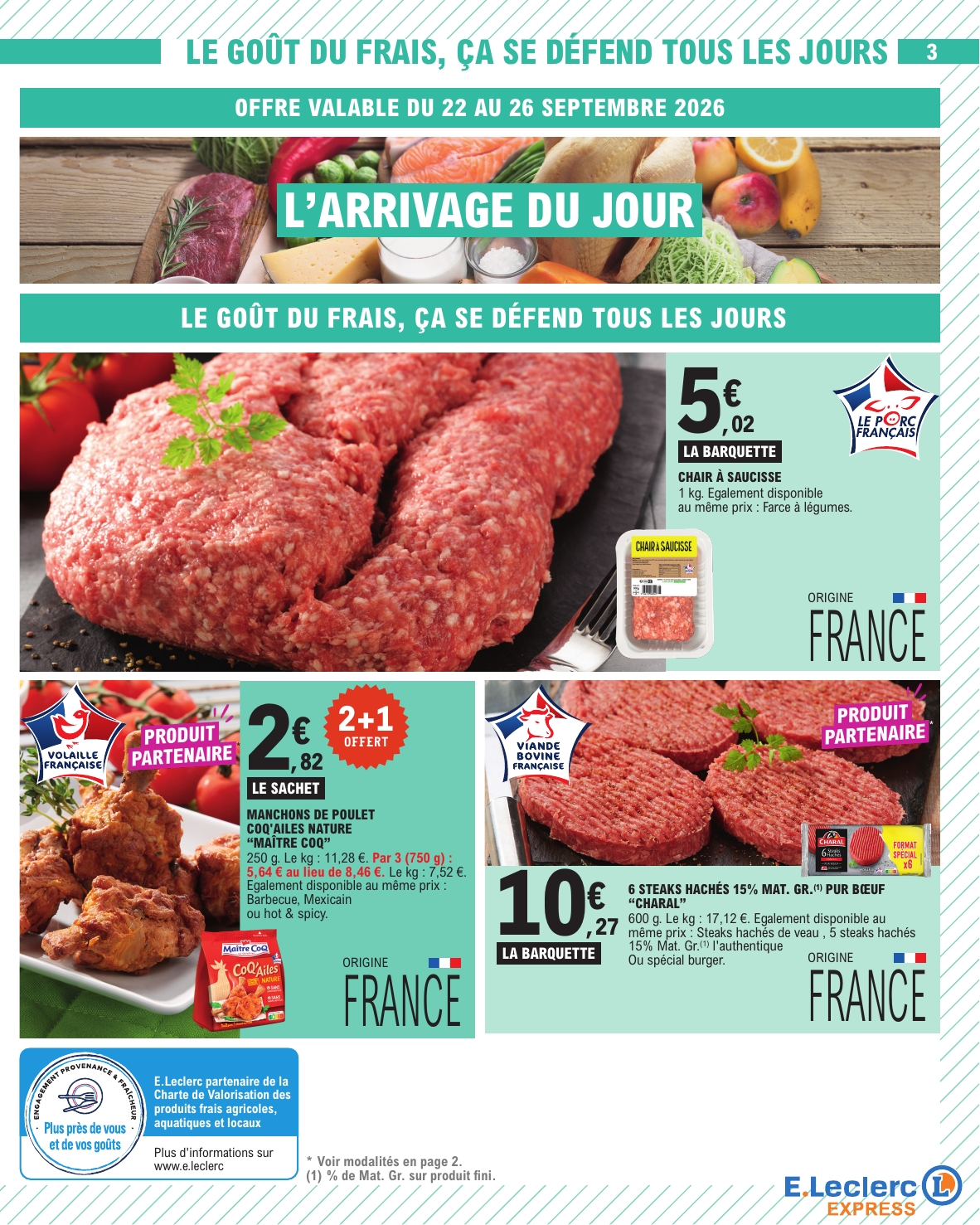 e-leclerc - Current E.Leclerc - Express leaflet valid from du mardi 22/09/2026 to du samedi 03/10/2026 - page: 3