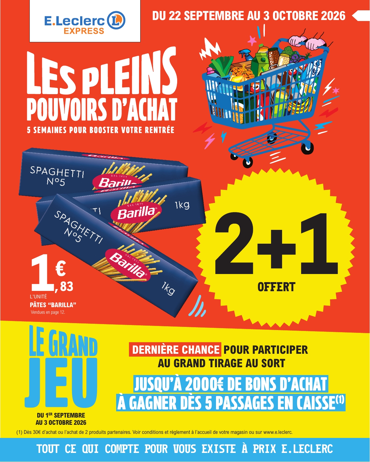 e-leclerc - Current E.Leclerc - Express leaflet valid from du mardi 22/09/2026 to du samedi 03/10/2026 - page: 1