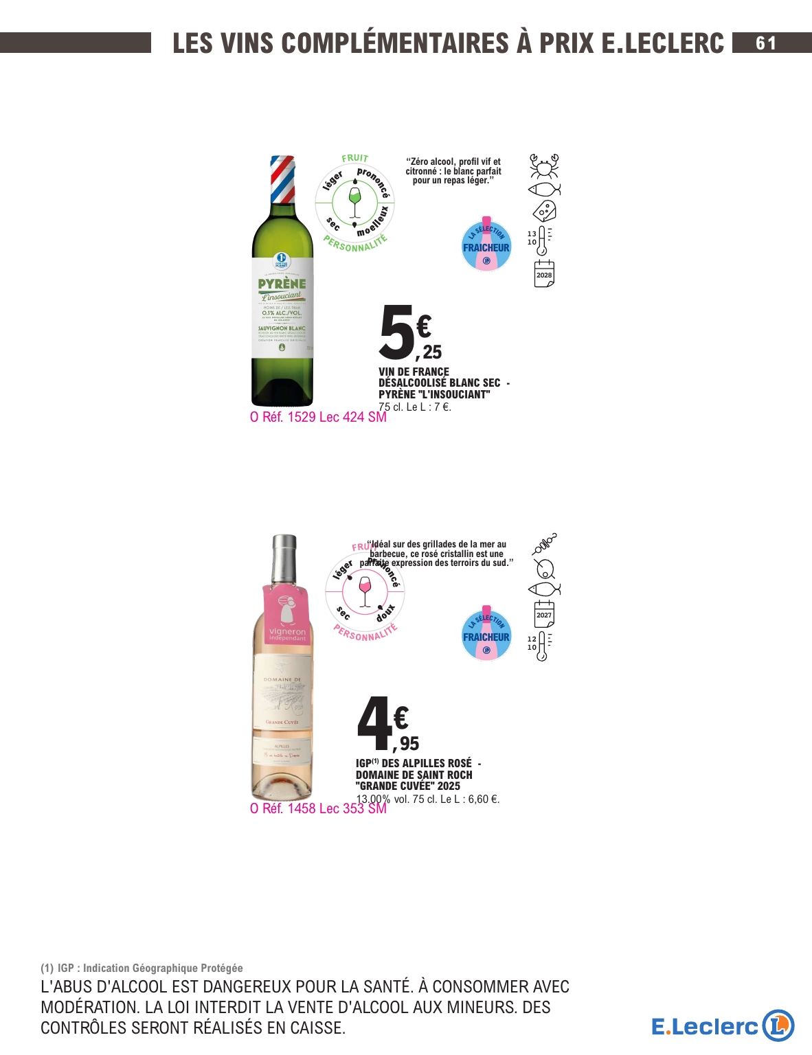 e-leclerc - Current E.Leclerc - Foire aux vins d'automne leaflet valid from du mardi 29/09/2026 to du samedi 10/10/2026 - page: 61