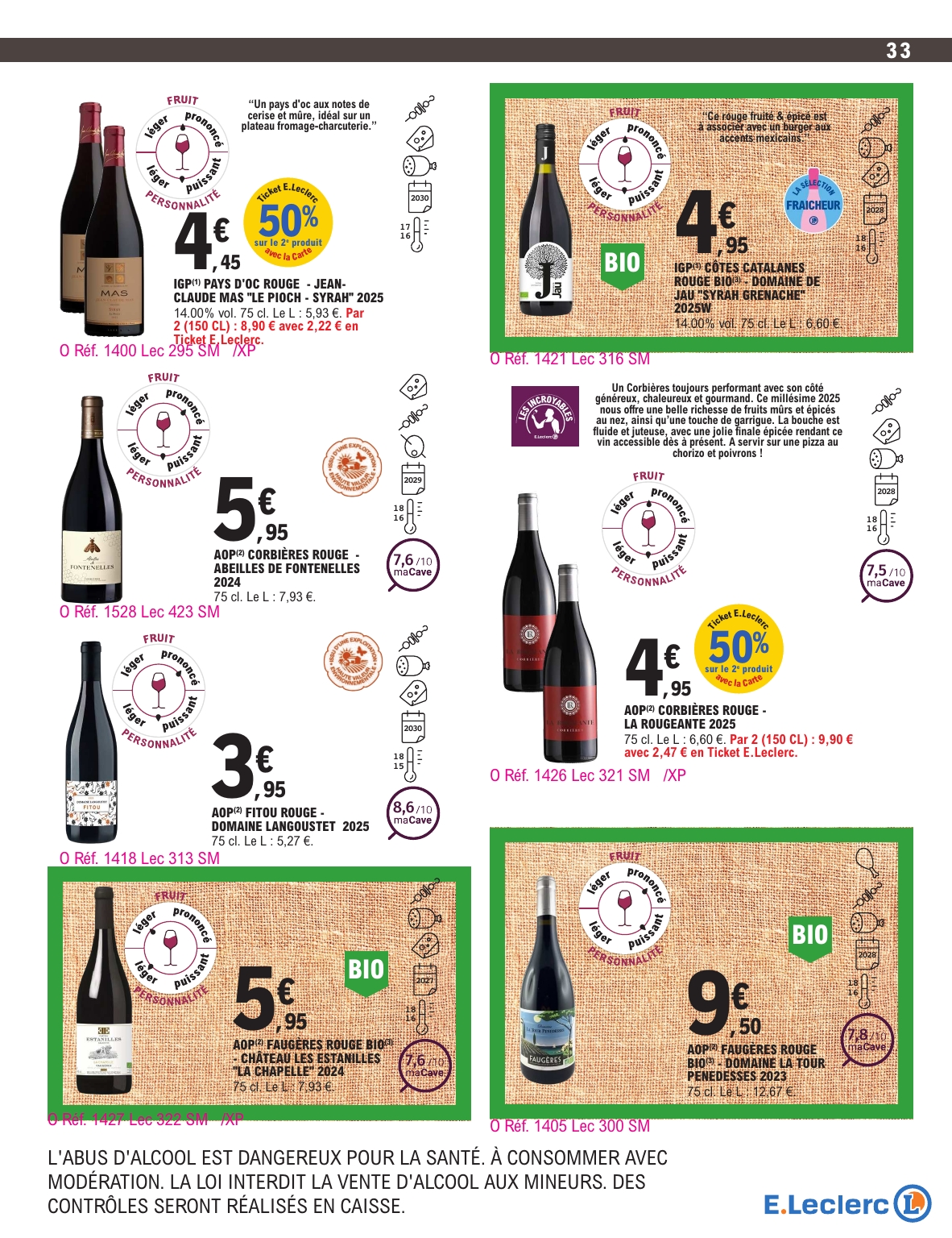 e-leclerc - Current E.Leclerc - Foire aux vins d'automne leaflet valid from du mardi 29/09/2026 to du samedi 10/10/2026 - page: 33