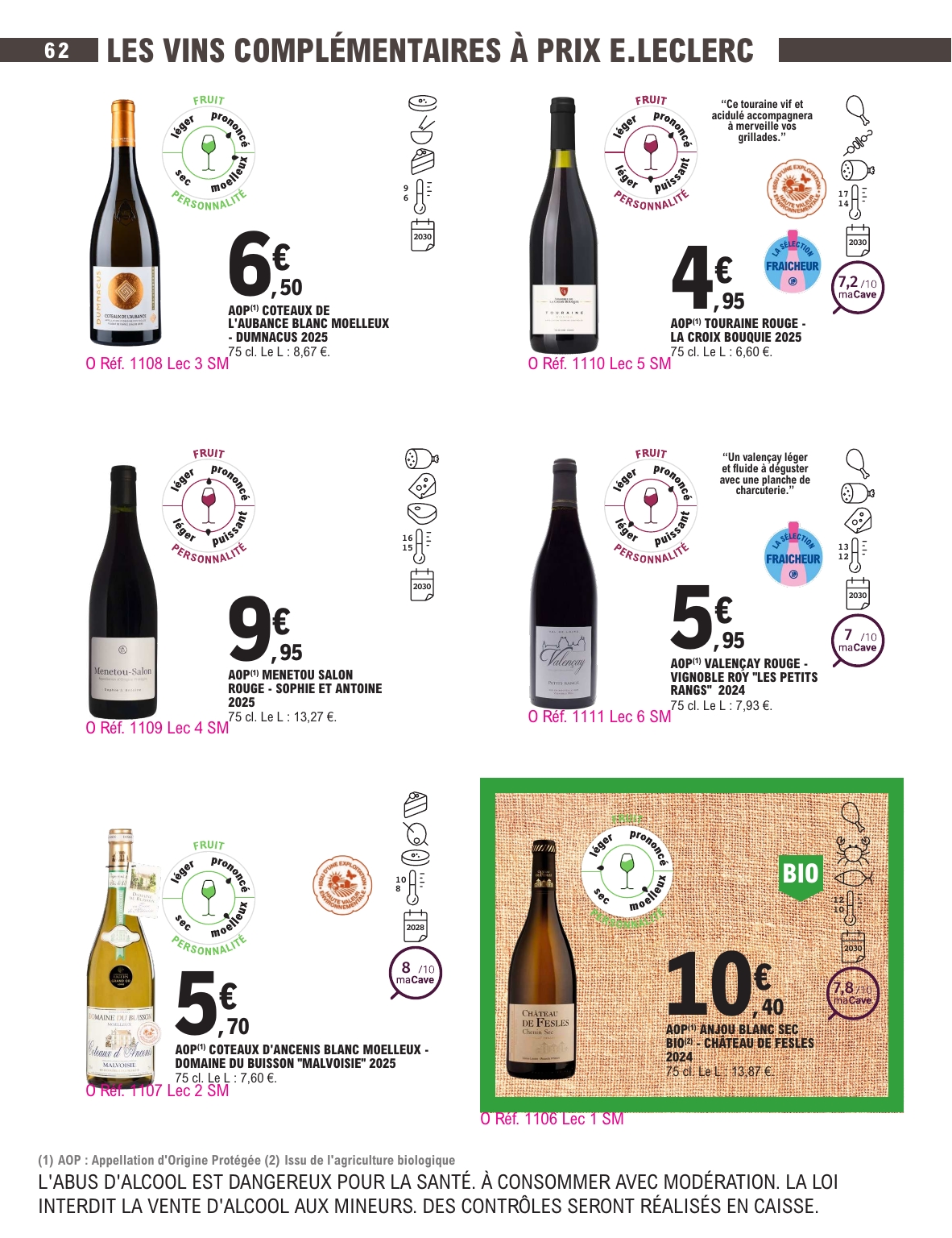 e-leclerc - Current E.Leclerc - Foire aux vins d'automne leaflet valid from du mardi 29/09/2026 to du samedi 10/10/2026 - page: 62