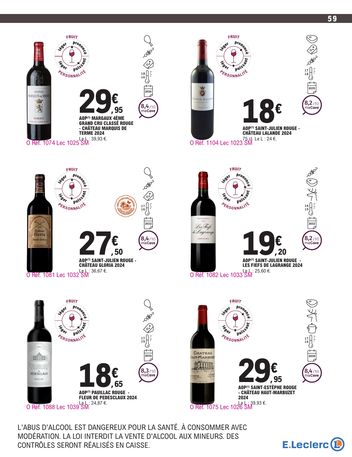 e-leclerc - Current E.Leclerc - Foire aux vins d'automne leaflet valid from du mardi 29/09/2026 to du samedi 10/10/2026 - page: 59