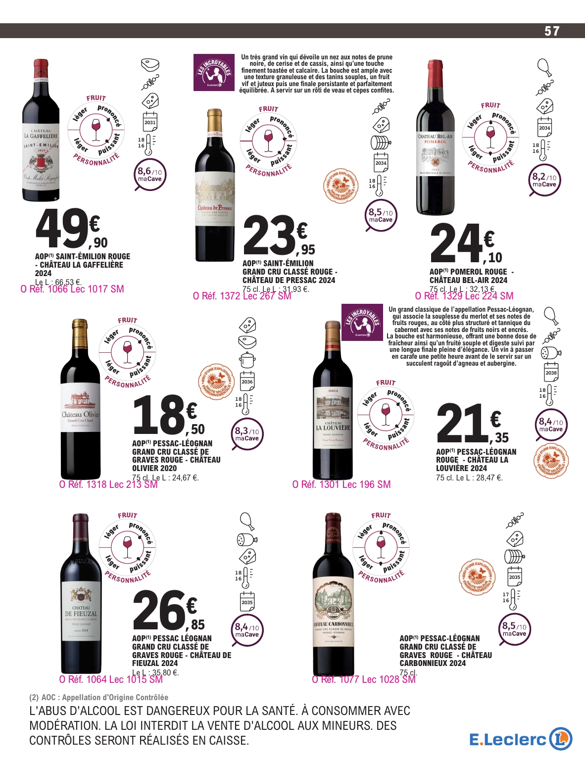 e-leclerc - Current E.Leclerc - Foire aux vins d'automne leaflet valid from du mardi 29/09/2026 to du samedi 10/10/2026 - page: 57