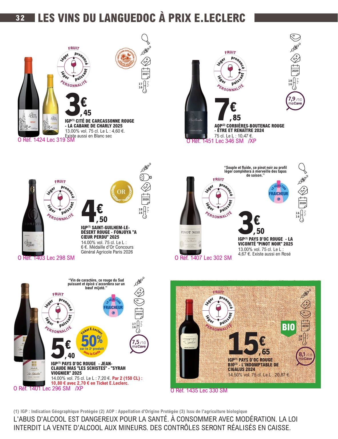 e-leclerc - Current E.Leclerc - Foire aux vins d'automne leaflet valid from du mardi 29/09/2026 to du samedi 10/10/2026 - page: 32