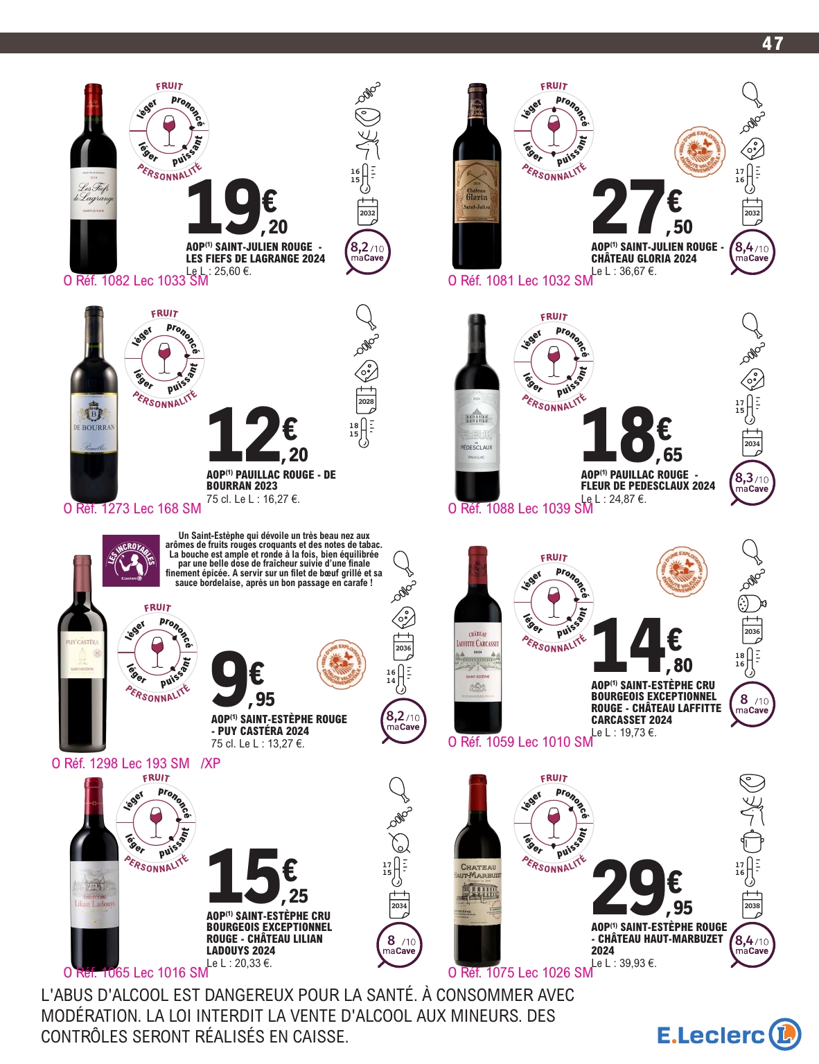 e-leclerc - Current E.Leclerc - Foire aux vins d'automne leaflet valid from du mardi 29/09/2026 to du samedi 10/10/2026 - page: 47