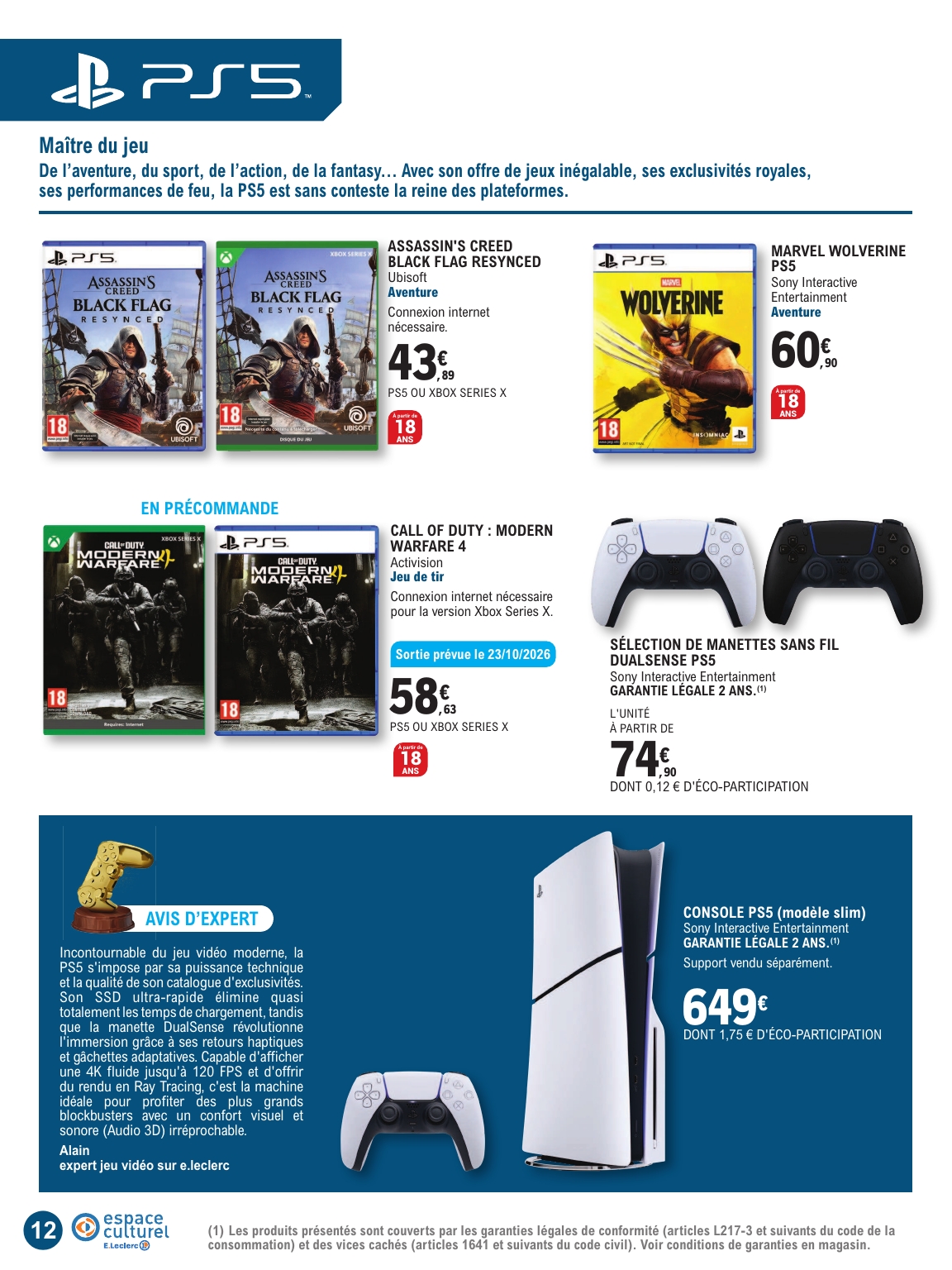 e-leclerc - Flyer E.Leclerc - Le guide jeu vidéo pour la semaine prochaine du du mardi 20/10/2026 au du samedi 07/11/2026 - page: 12