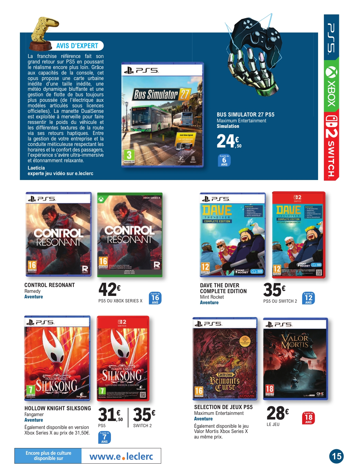 e-leclerc - Flyer E.Leclerc - Le guide jeu vidéo pour la semaine prochaine du du mardi 20/10/2026 au du samedi 07/11/2026 - page: 15
