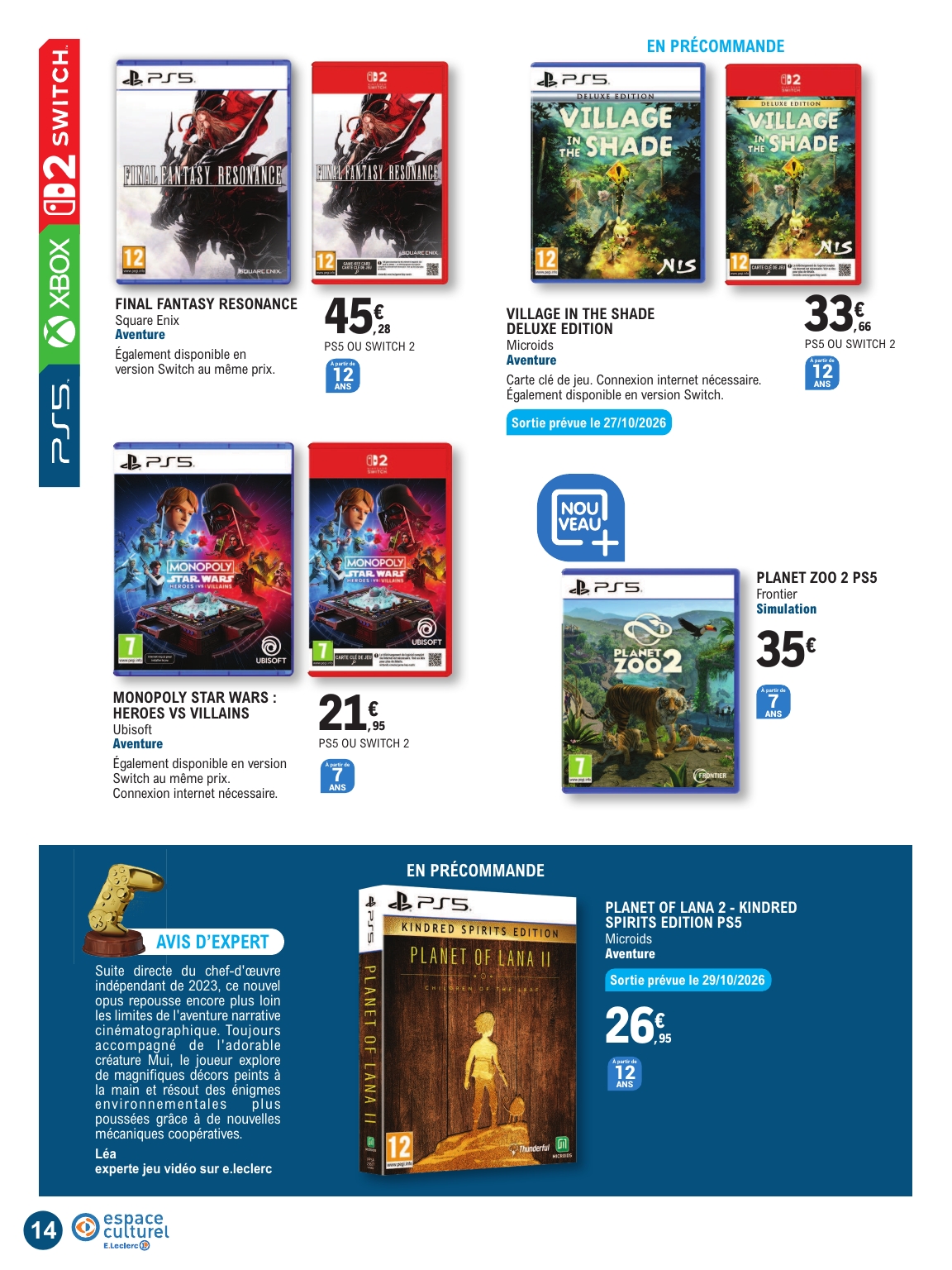 e-leclerc - Flyer E.Leclerc - Le guide jeu vidéo pour la semaine prochaine du du mardi 20/10/2026 au du samedi 07/11/2026 - page: 14