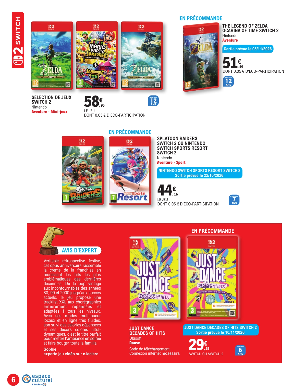 e-leclerc - Flyer E.Leclerc - Le guide jeu vidéo pour la semaine prochaine du du mardi 20/10/2026 au du samedi 07/11/2026 - page: 6