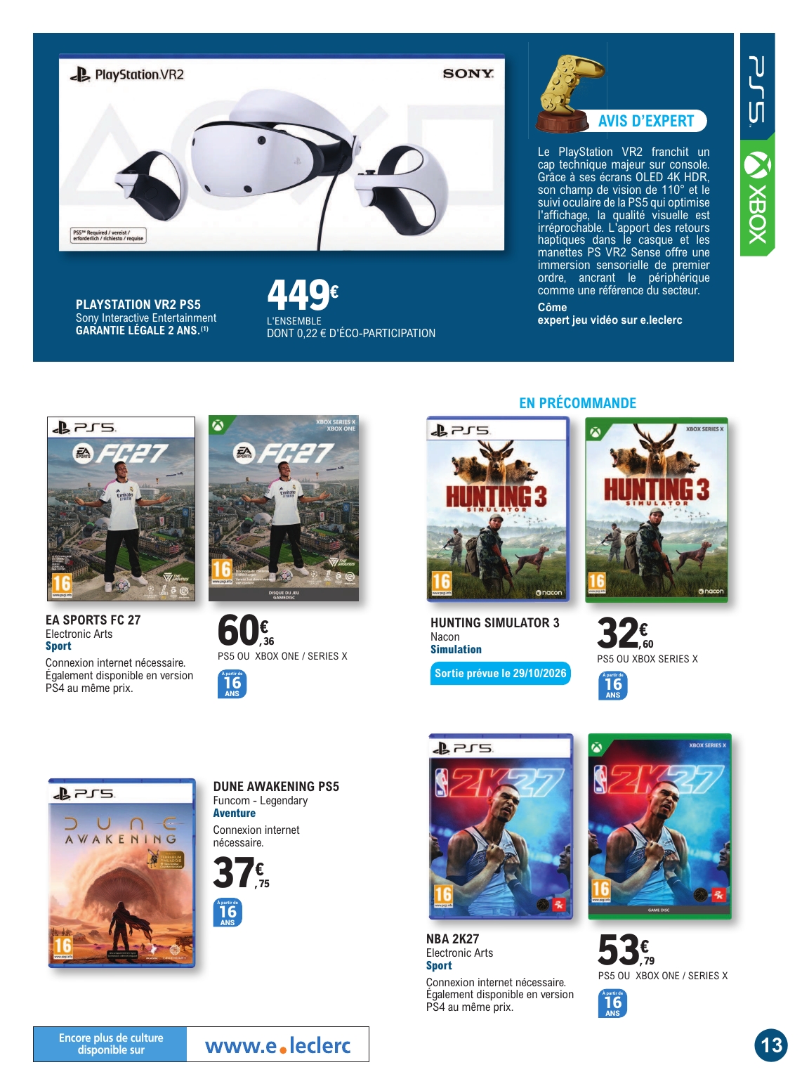e-leclerc - Flyer E.Leclerc - Le guide jeu vidéo pour la semaine prochaine du du mardi 20/10/2026 au du samedi 07/11/2026 - page: 13