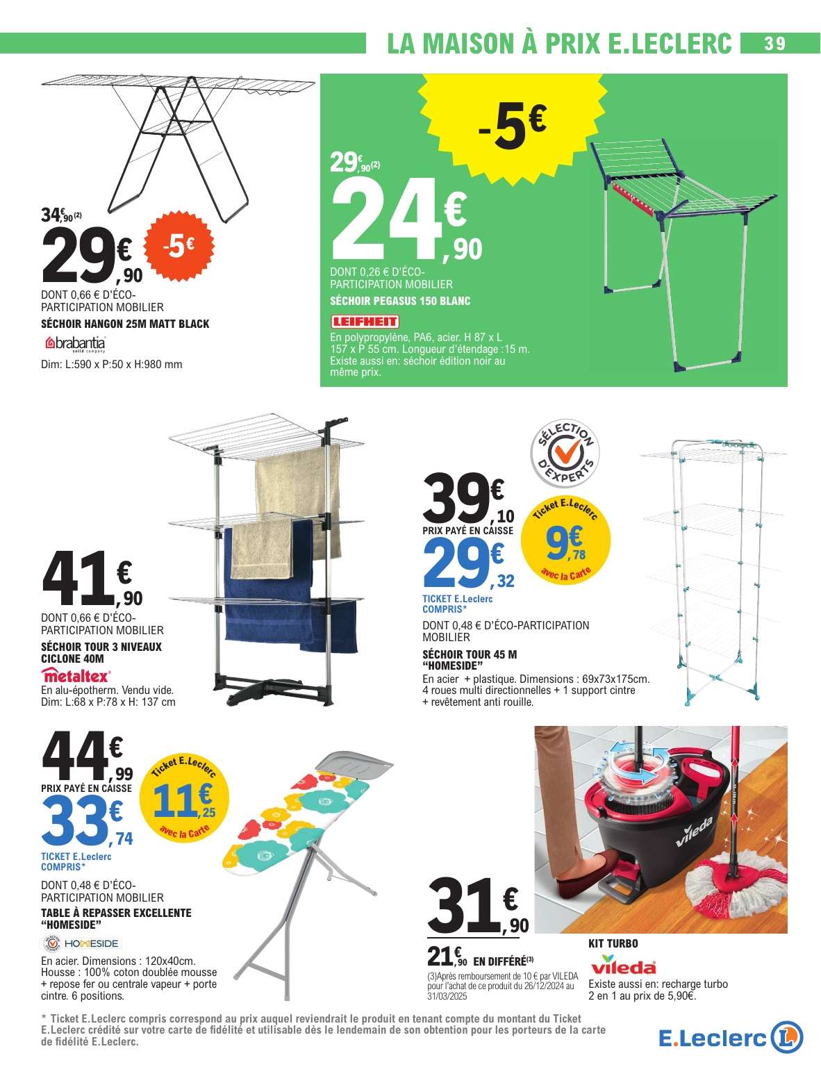 e-leclerc - Catalogue E.Leclerc - Spécial Blanc valable dès 26/12 - 11/01 - page: 39