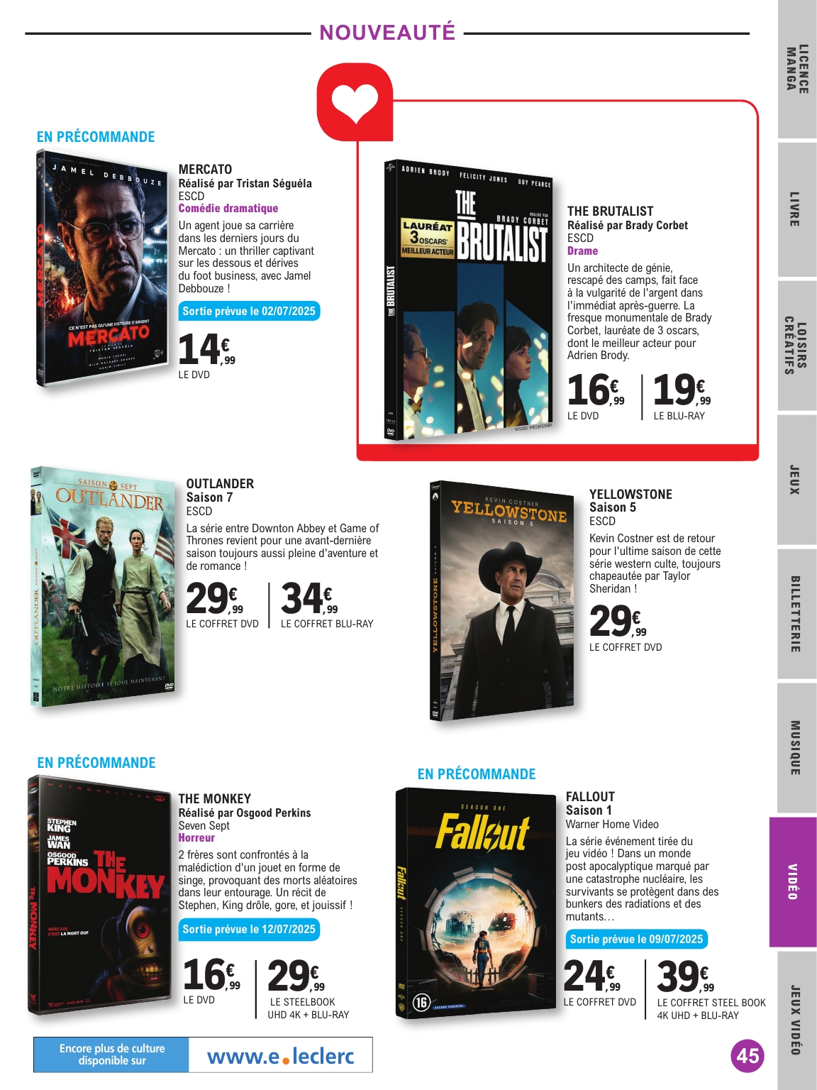 e-leclerc - Catalogue E.Leclerc - Selection été valable du 01/07 au 19/07 - page: 45 e-leclerc - Catalogue E.Leclerc - Selection été valable du 01/07 au 19/07 - page: 45